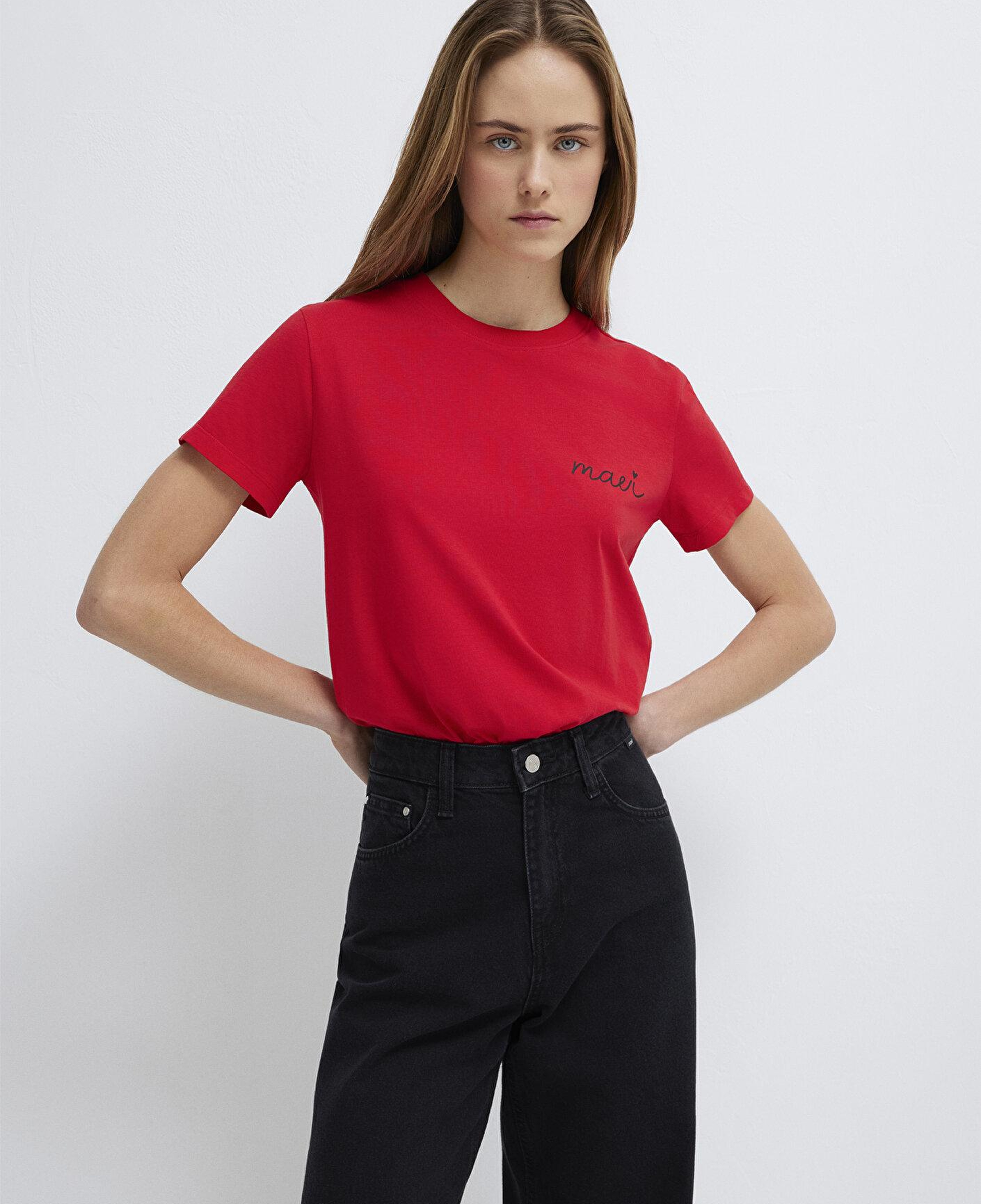 Mavi Mavi Logo Baskılı Kırmızı Tişört Semi Slim Fit / Yarı Dar Kesim 1612962-82054