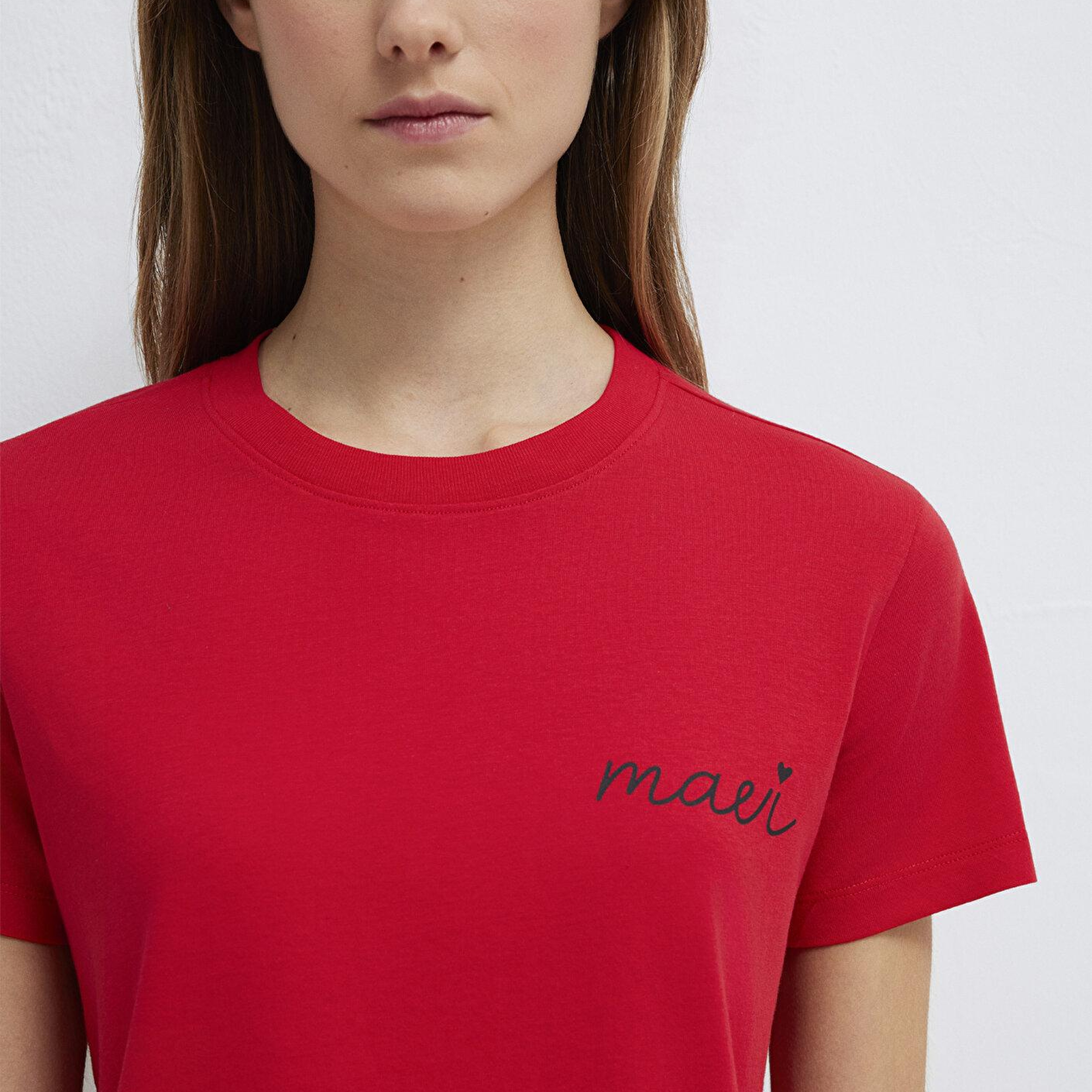 Mavi Mavi Logo Baskılı Kırmızı Tişört Semi Slim Fit / Yarı Dar Kesim 1612962-82054