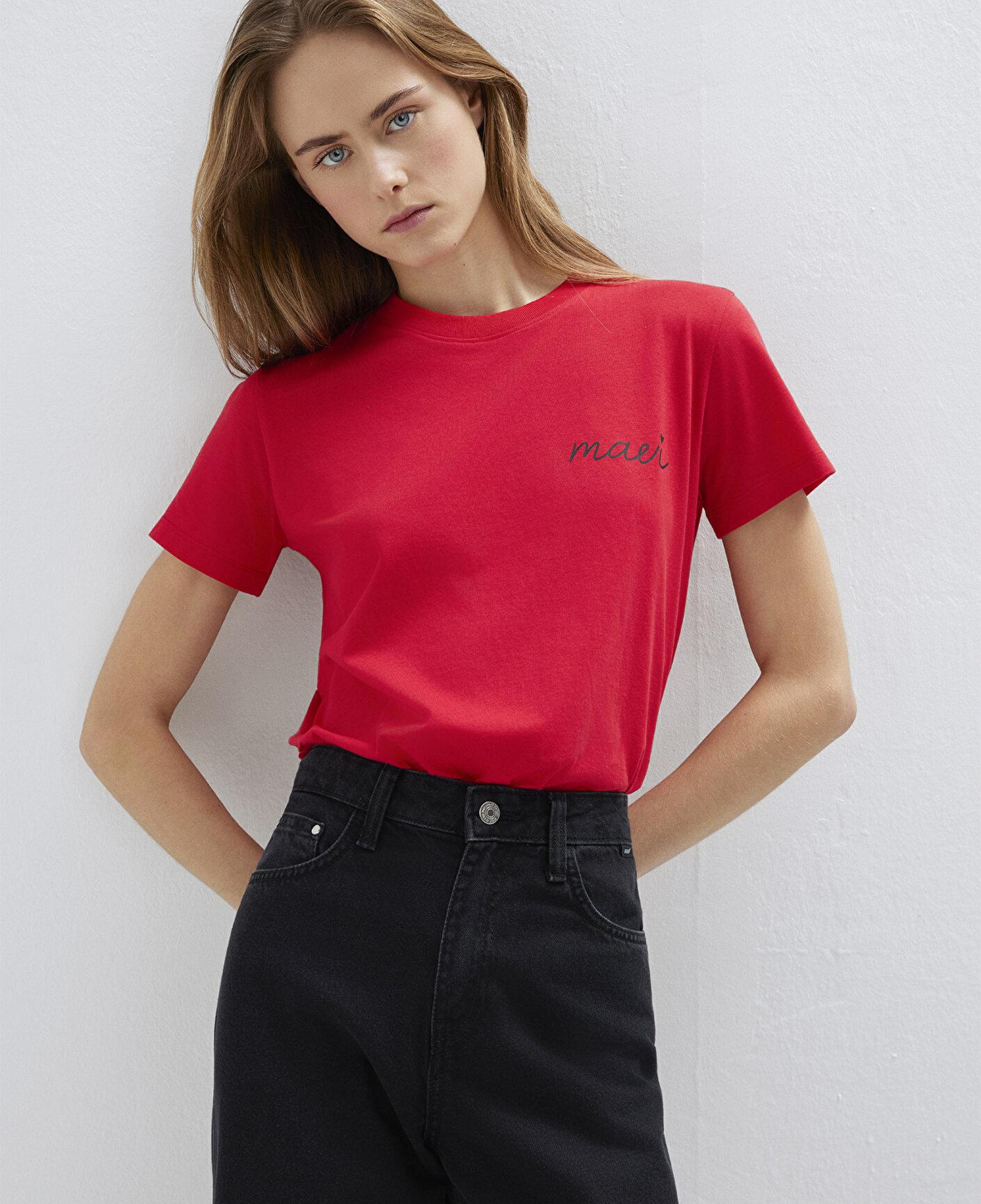 Mavi Mavi Logo Baskılı Kırmızı Tişört Semi Slim Fit / Yarı Dar Kesim 1612962-82054