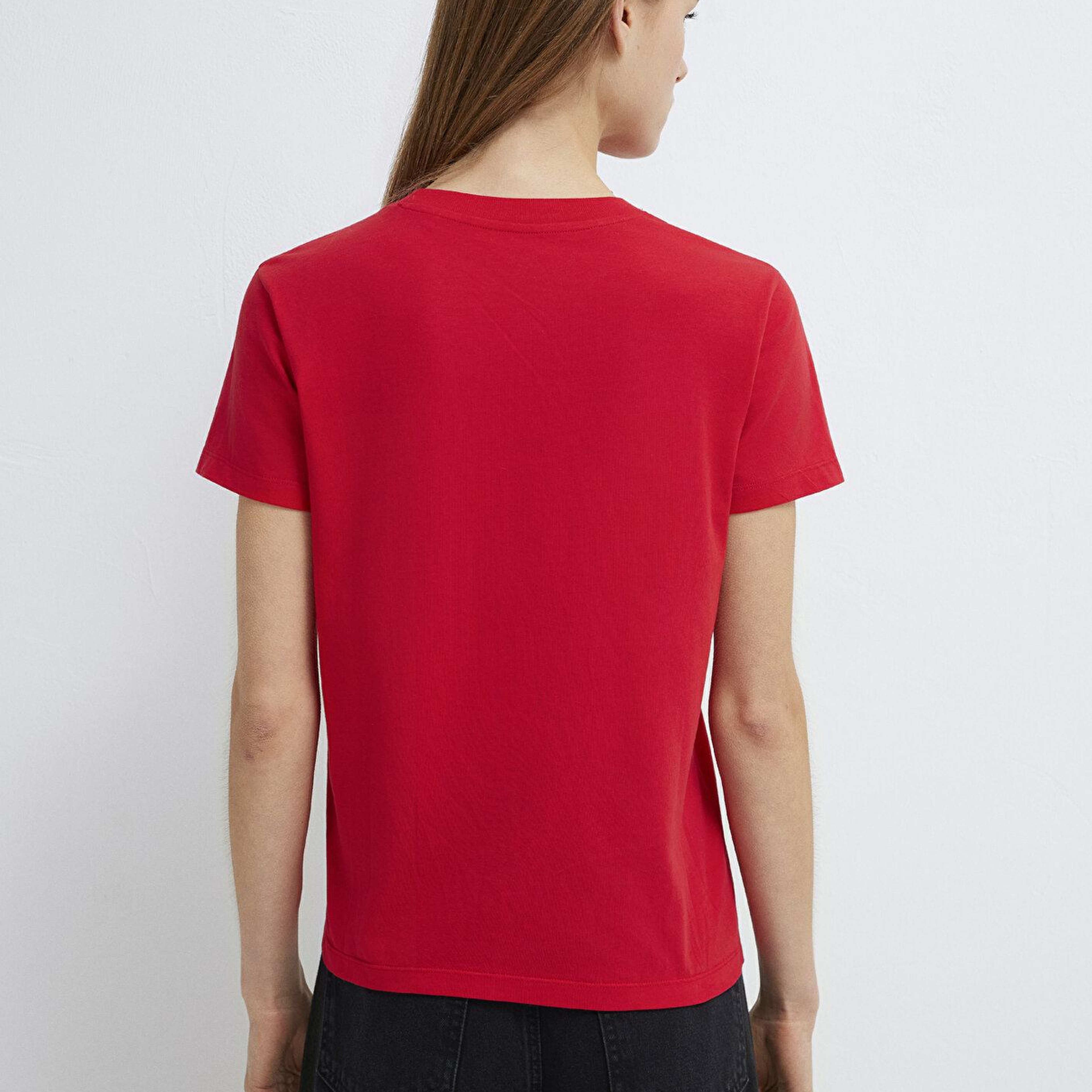 Mavi Mavi Logo Baskılı Kırmızı Tişört Semi Slim Fit / Yarı Dar Kesim 1612962-82054