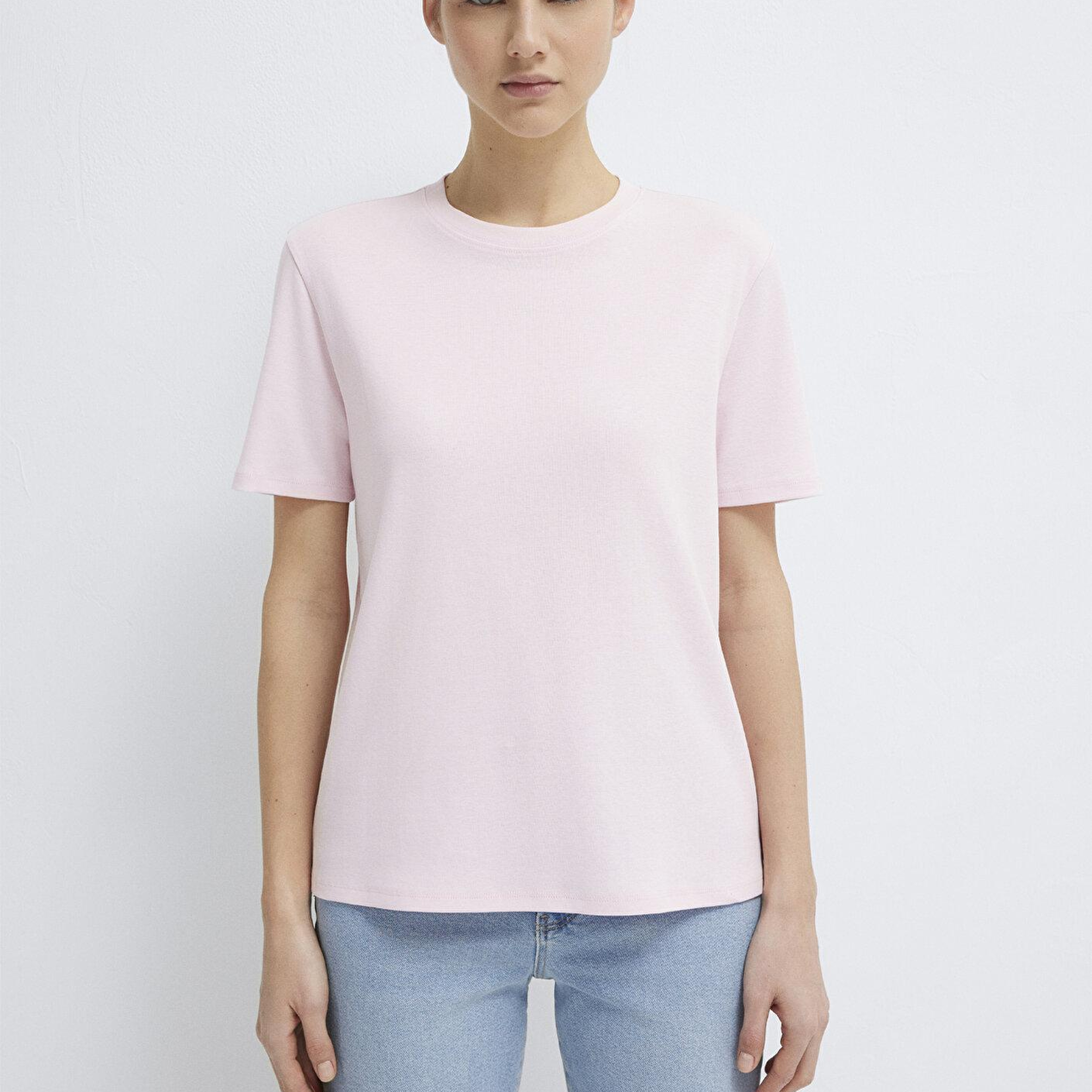 Mavi Pembe Basic Tişört Semi Slim Fit / Yarı Dar Kesim 1612916-89200