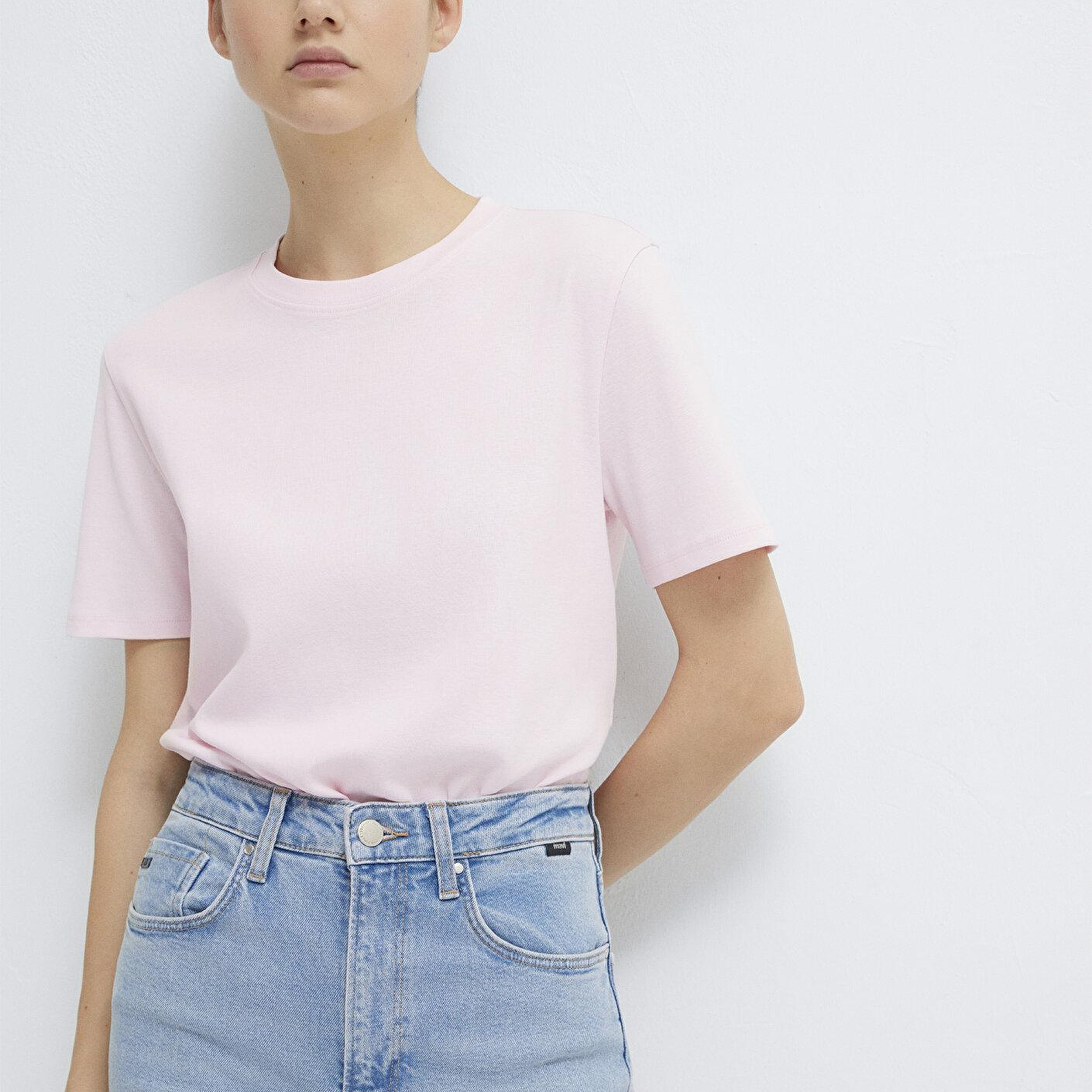 Mavi Pembe Basic Tişört Semi Slim Fit / Yarı Dar Kesim 1612916-89200