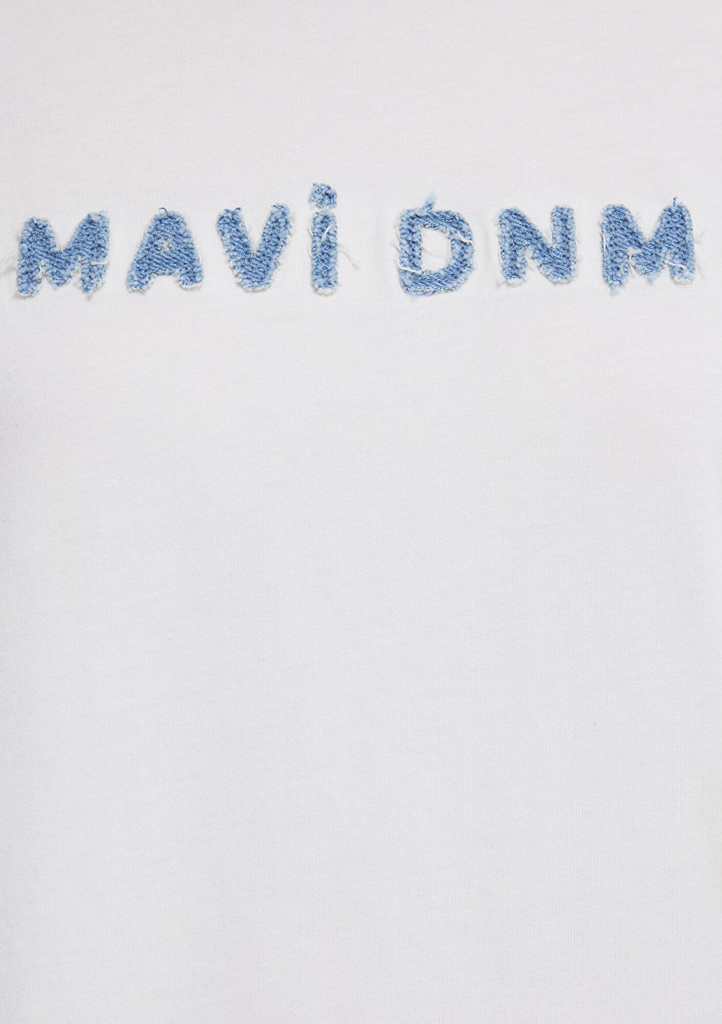Mavi Mavi Baskılı Ekru Tişört Loose Fit / Bol Rahat Kesim 1613146-70057