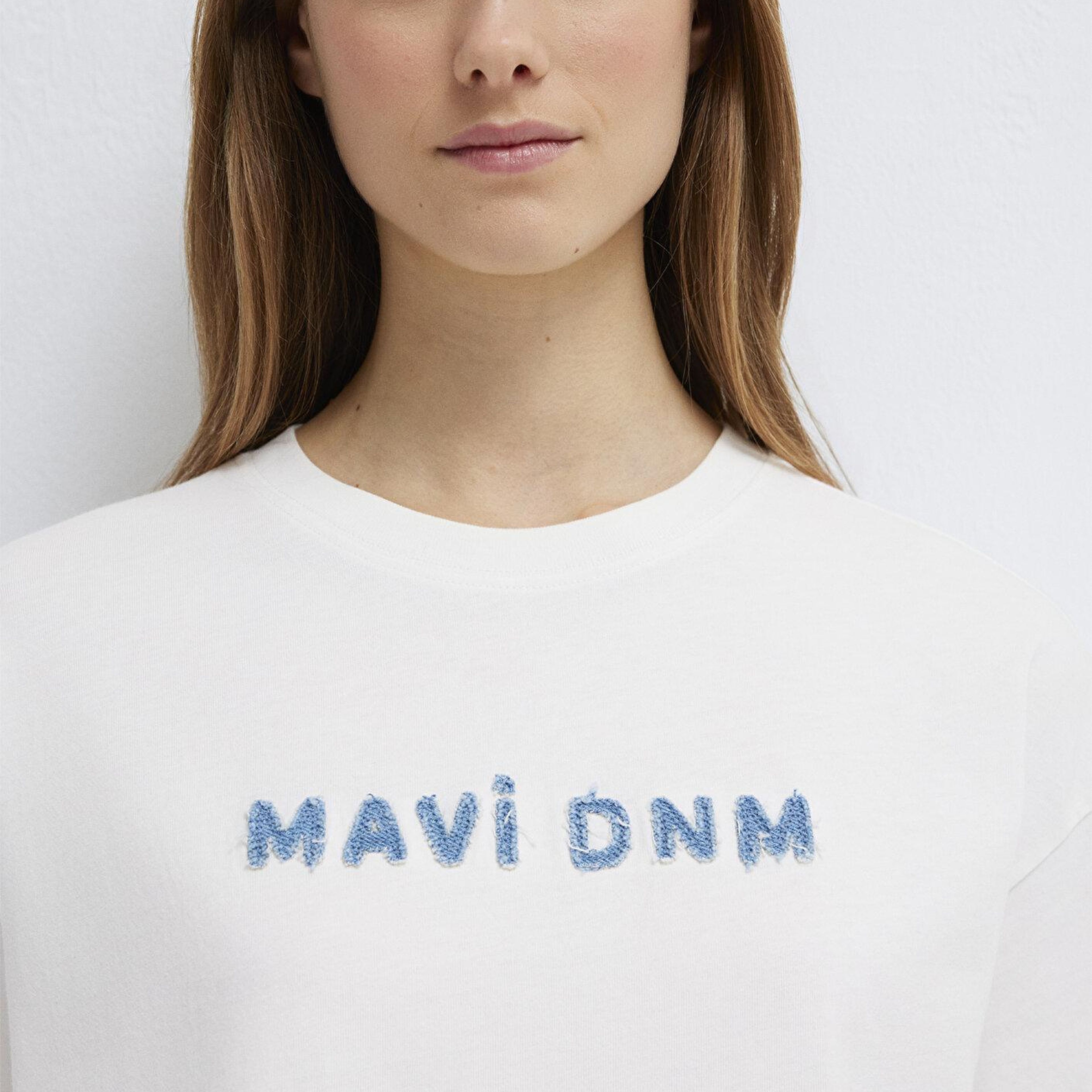 Mavi Mavi Baskılı Ekru Tişört Loose Fit / Bol Rahat Kesim 1613146-70057