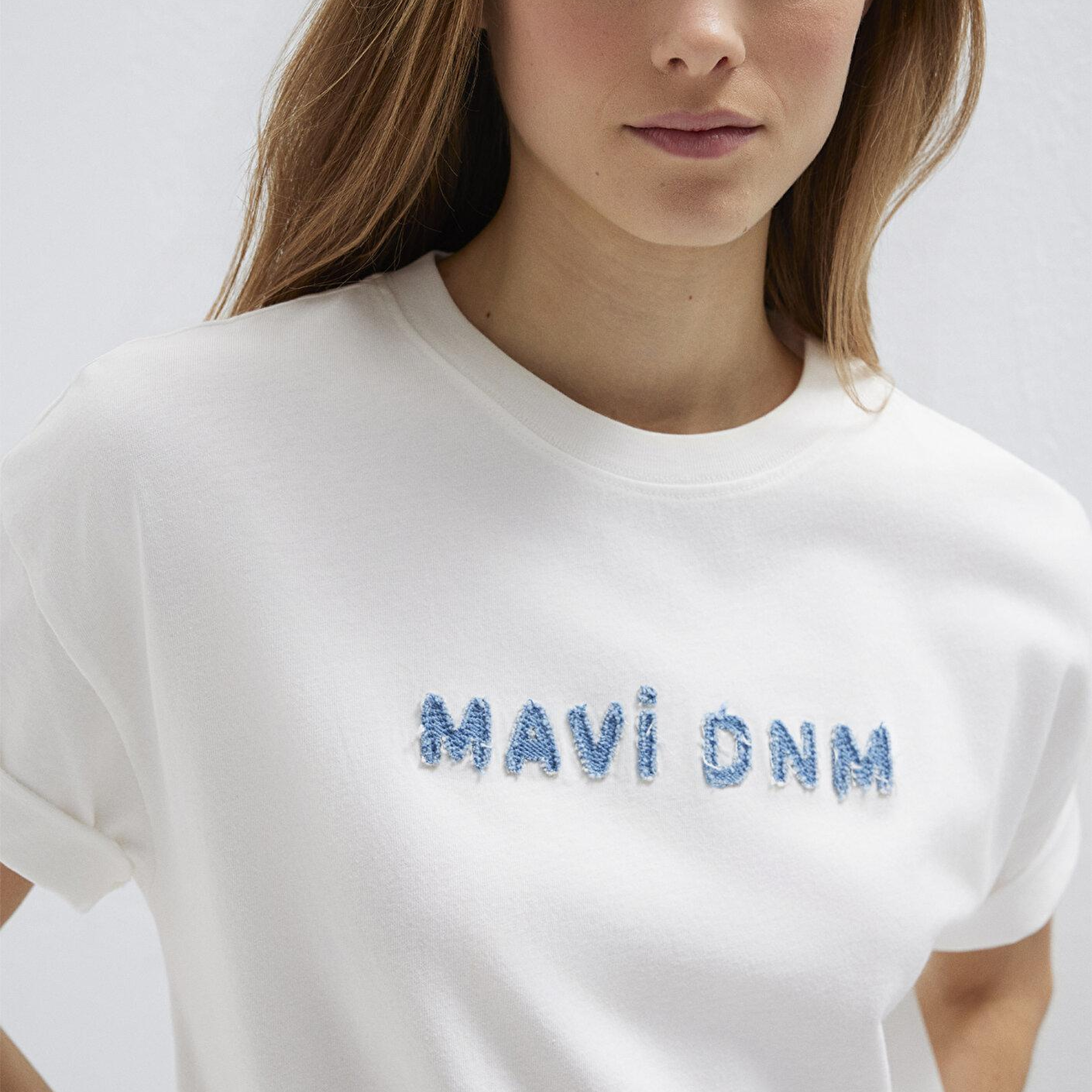 Mavi Mavi Baskılı Ekru Tişört Loose Fit / Bol Rahat Kesim 1613146-70057