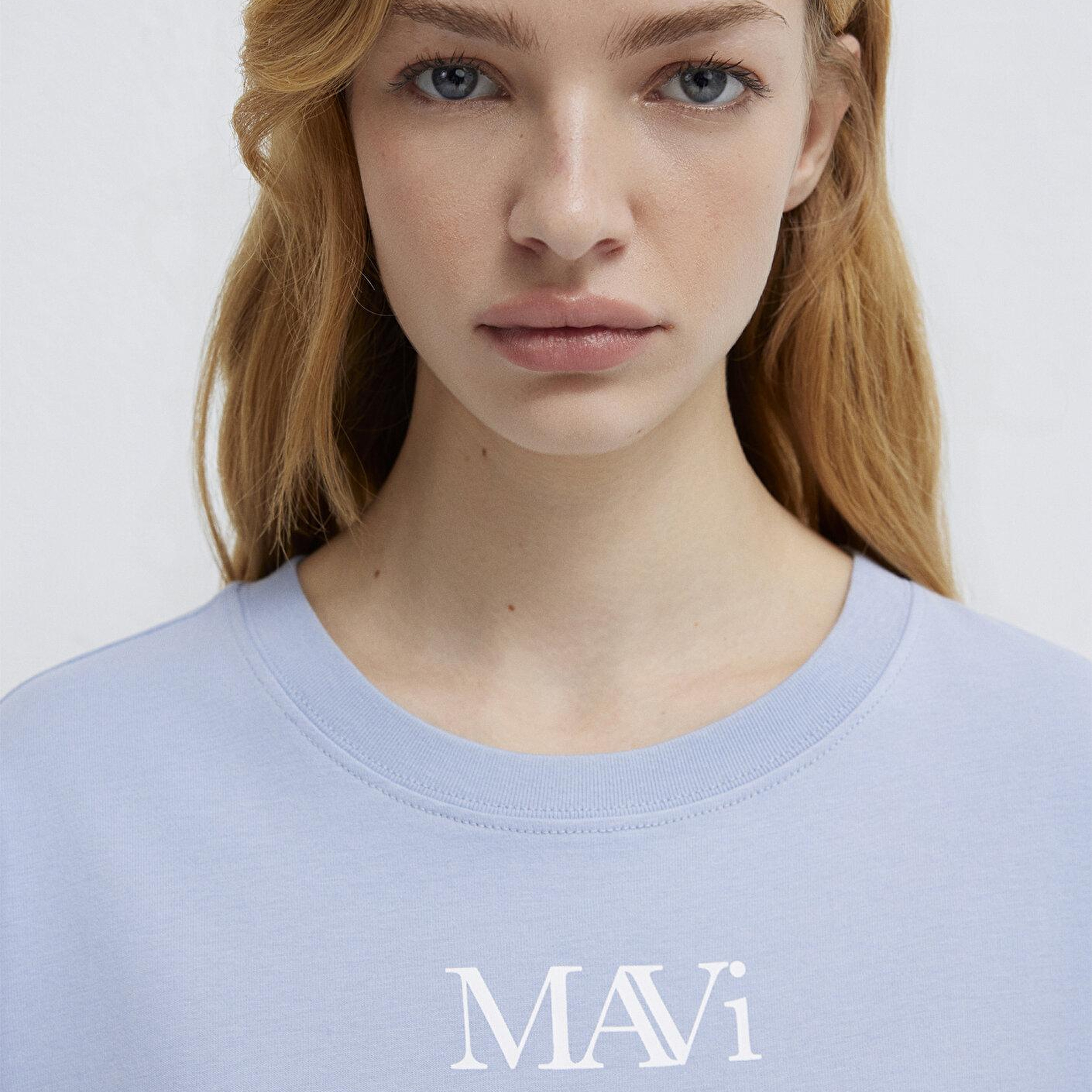 Mavi Mavi Logo Baskılı Mavi Tişört Oversize / Geniş Kesim 1611593-85385
