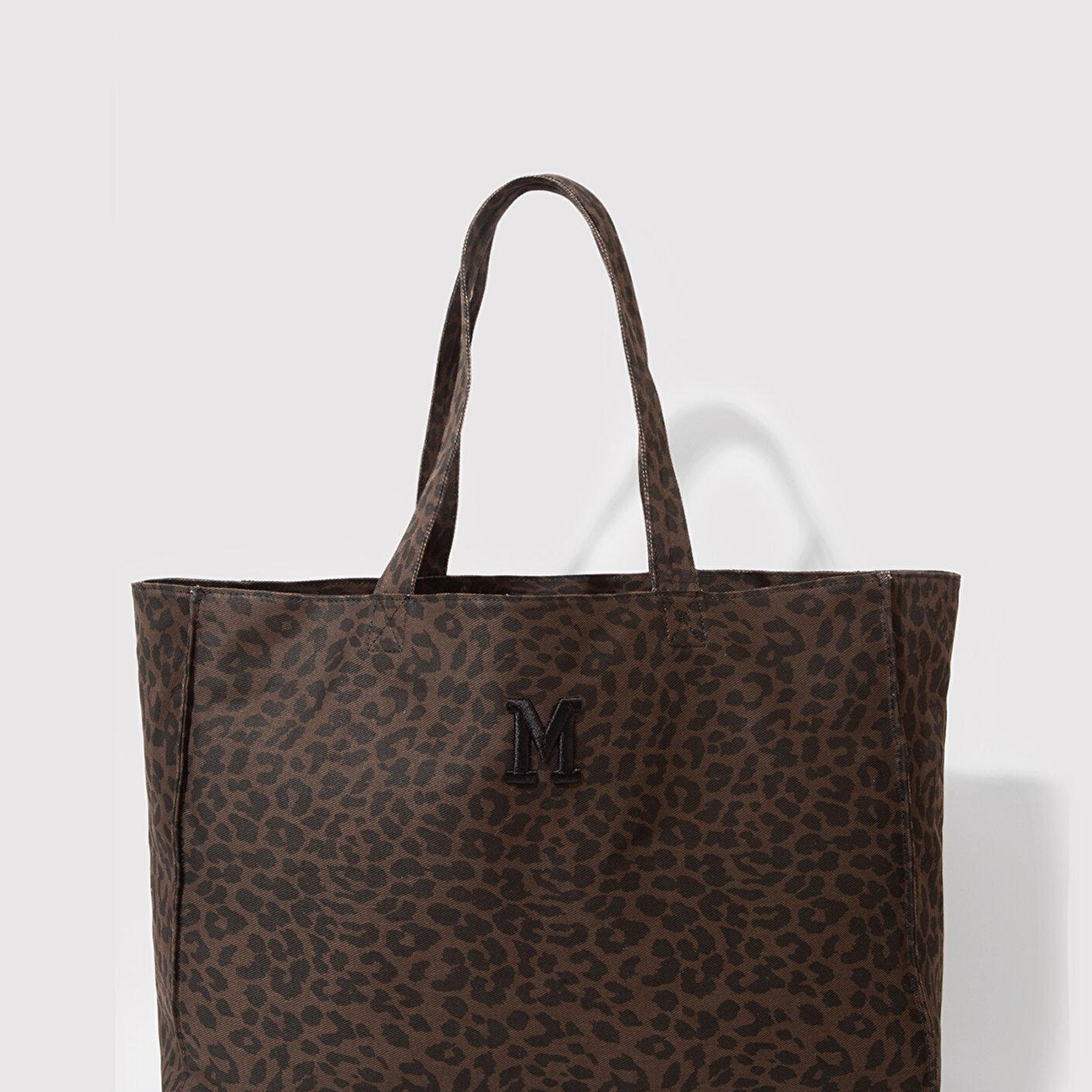 Mavi M Logo Detaylı Leopar Desenli Omuz Çantası 1913329-26823