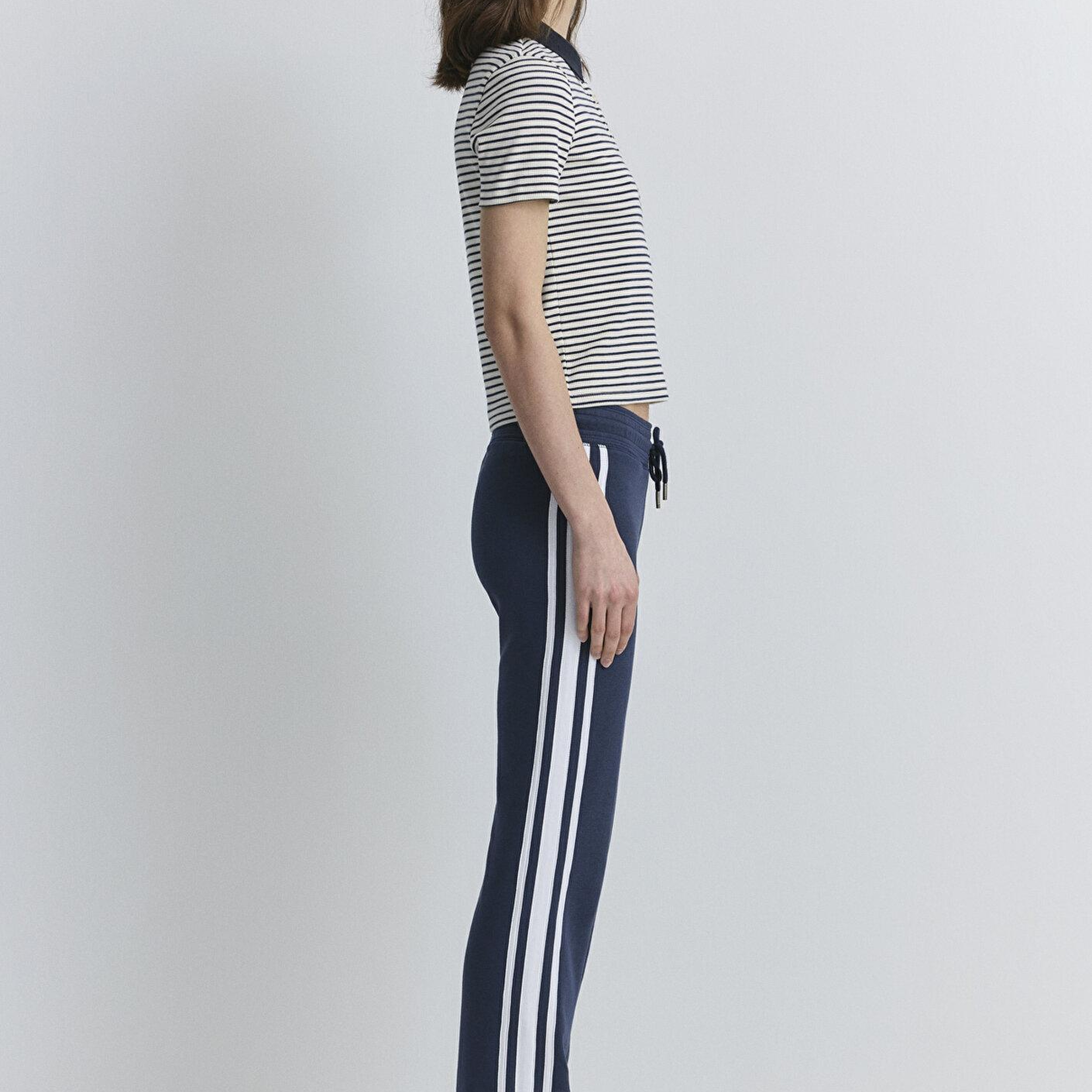 Mavi Siyah Çizgili Polo Tişört Fitted / Vücuda Oturan Kesim 1613505-86625