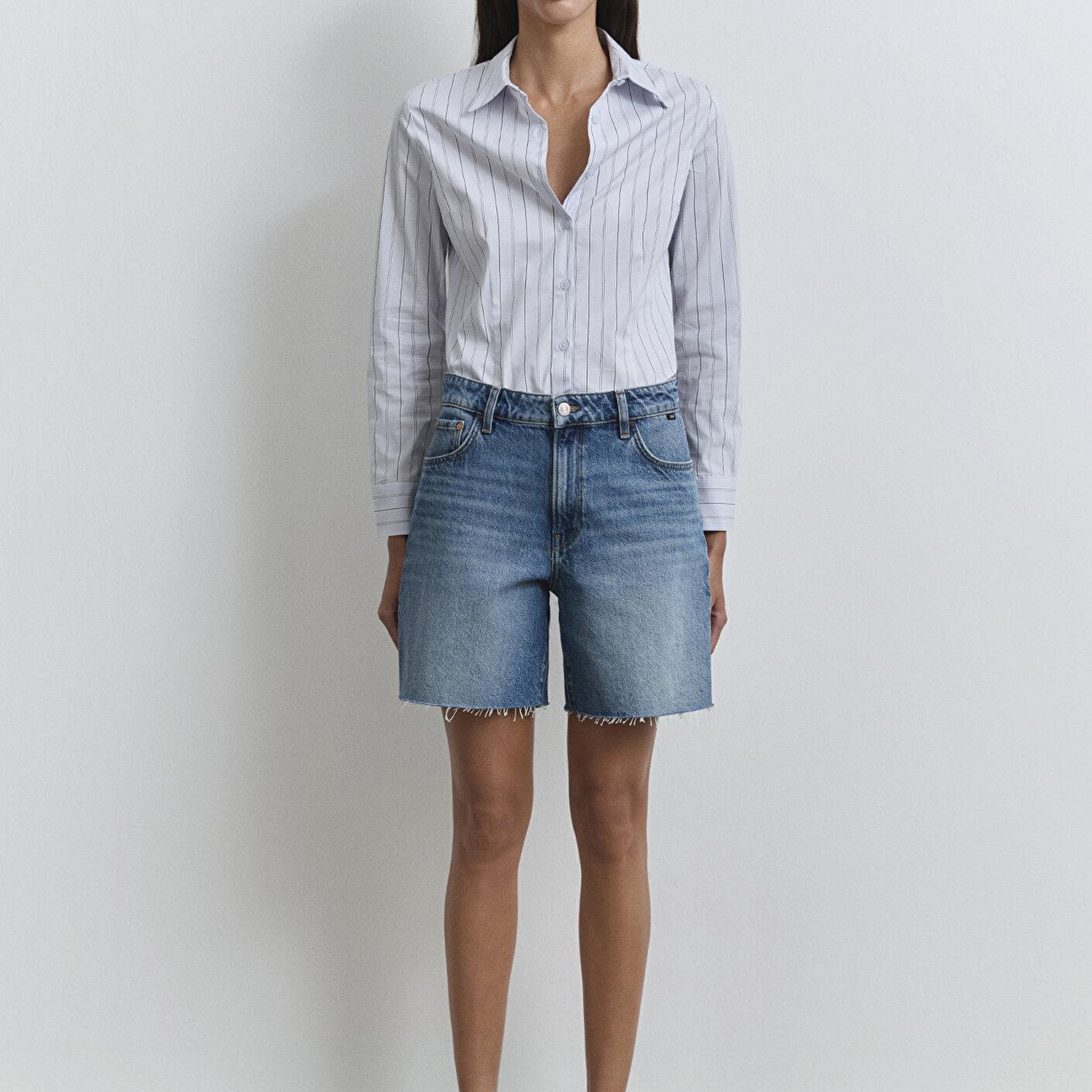 Mavi Lidia Real Blue Puslu Koyu Mavi Jean Şort 1410145-89744