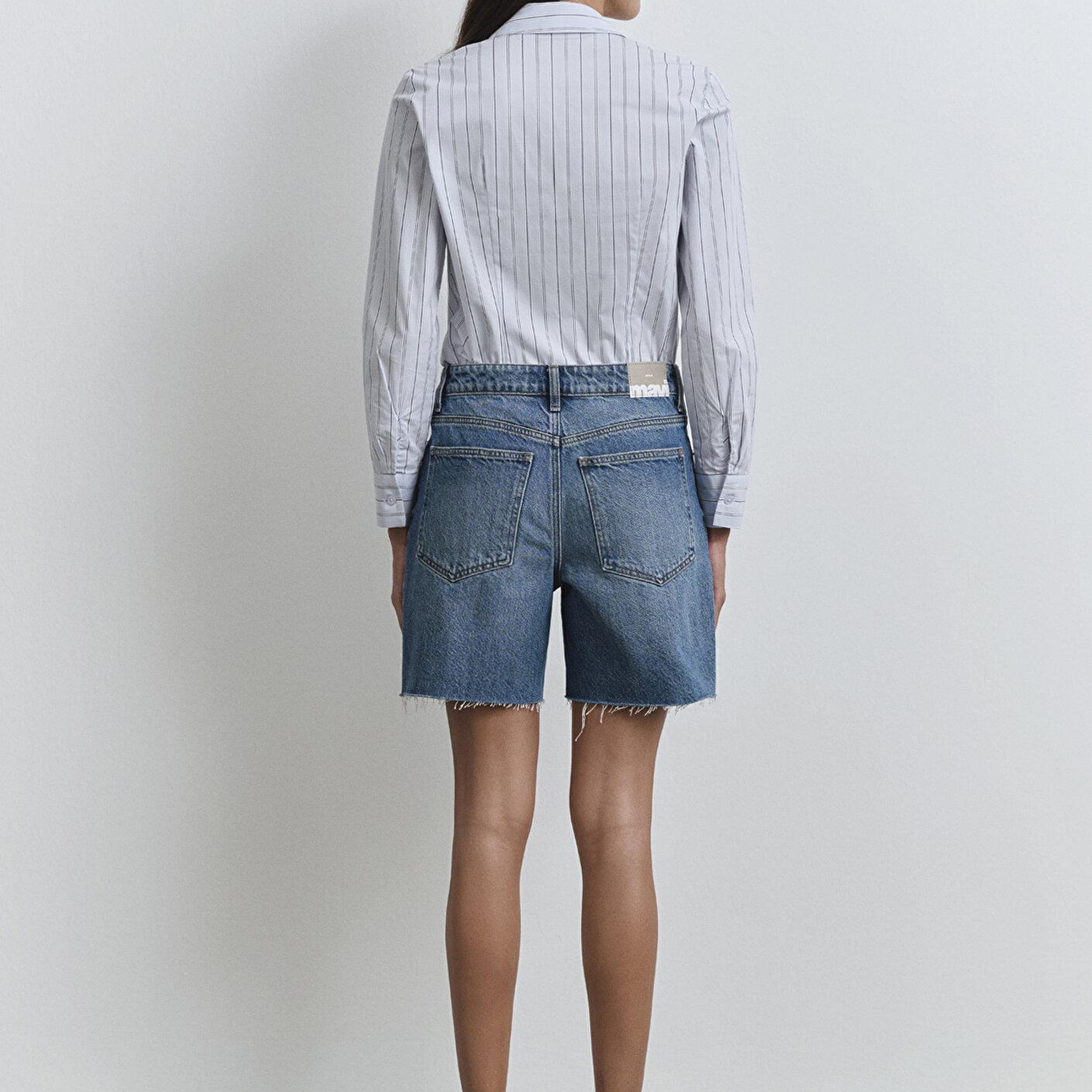 Mavi Lidia Real Blue Puslu Koyu Mavi Jean Şort 1410145-89744