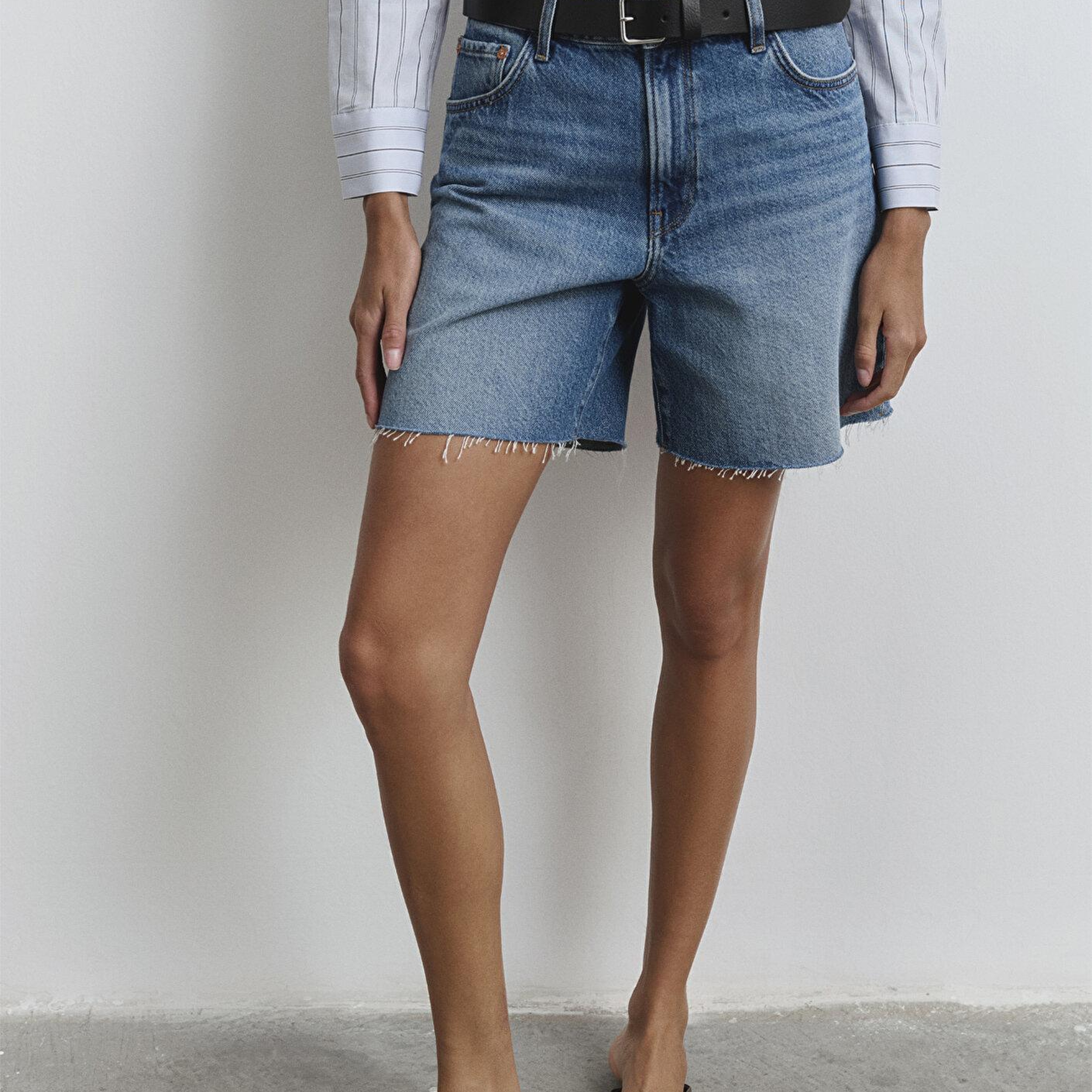 Mavi Lidia Real Blue Puslu Koyu Mavi Jean Şort 1410145-89744