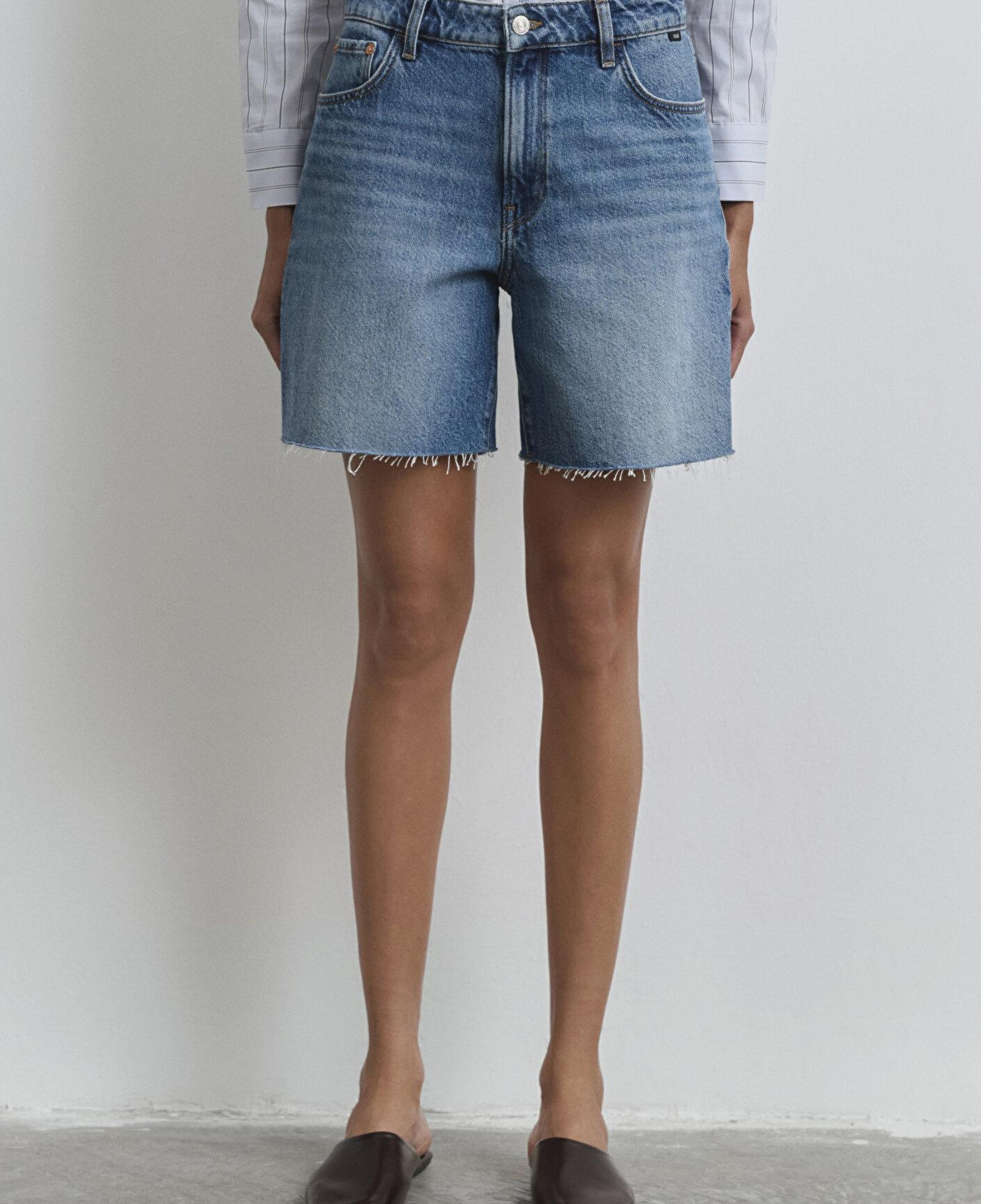 Mavi Lidia Real Blue Puslu Koyu Mavi Jean Şort 1410145-89744