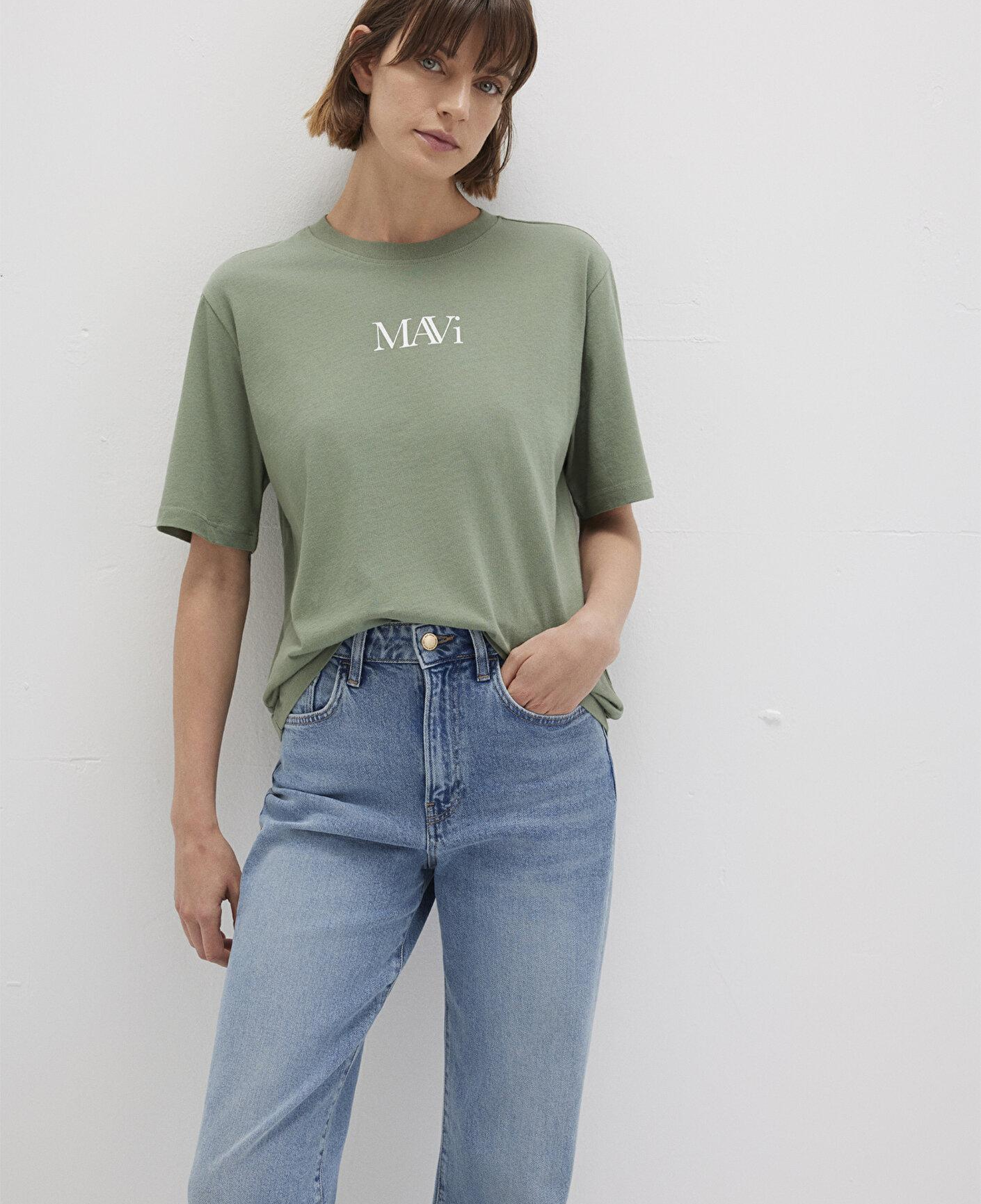 Mavi Mavi Logo Baskılı Yeşil Tişört Regular Fit / Normal Kesim 1611594-81976
