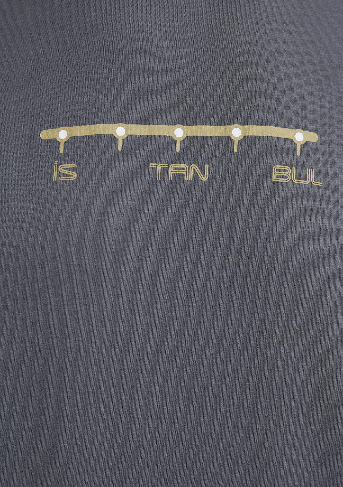 Mavi İstanbul Baskılı Gri Tişört Regular Fit / Normal Kesim 0612452-85309