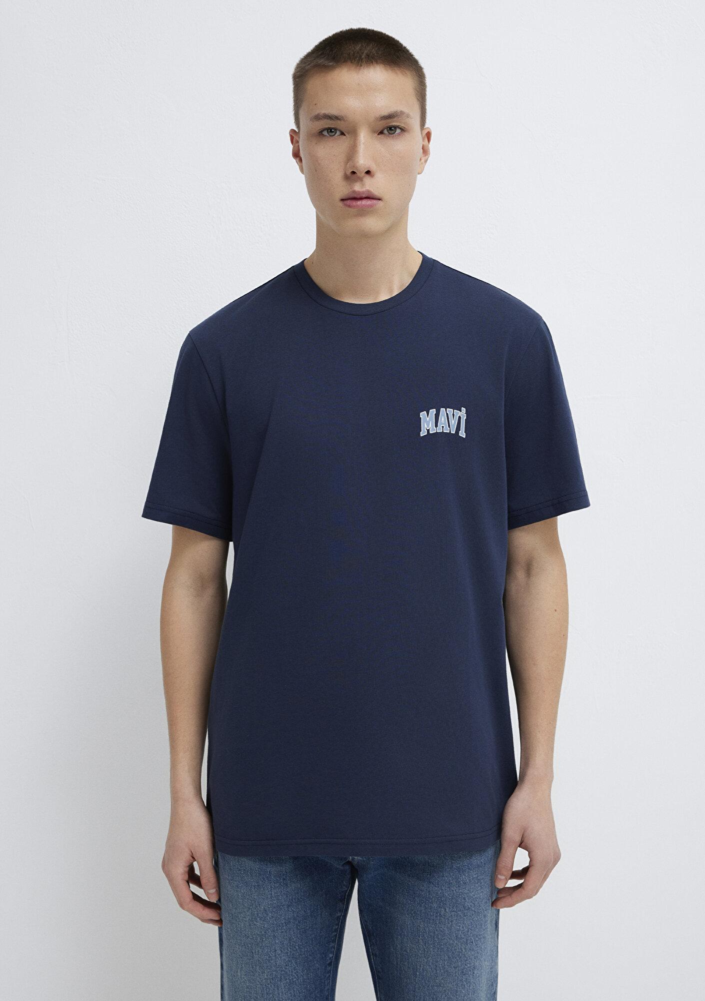 Mavi Mavi Logo Baskılı Lacivert Tişört Regular Fit / Normal Kesim 0611714-70497