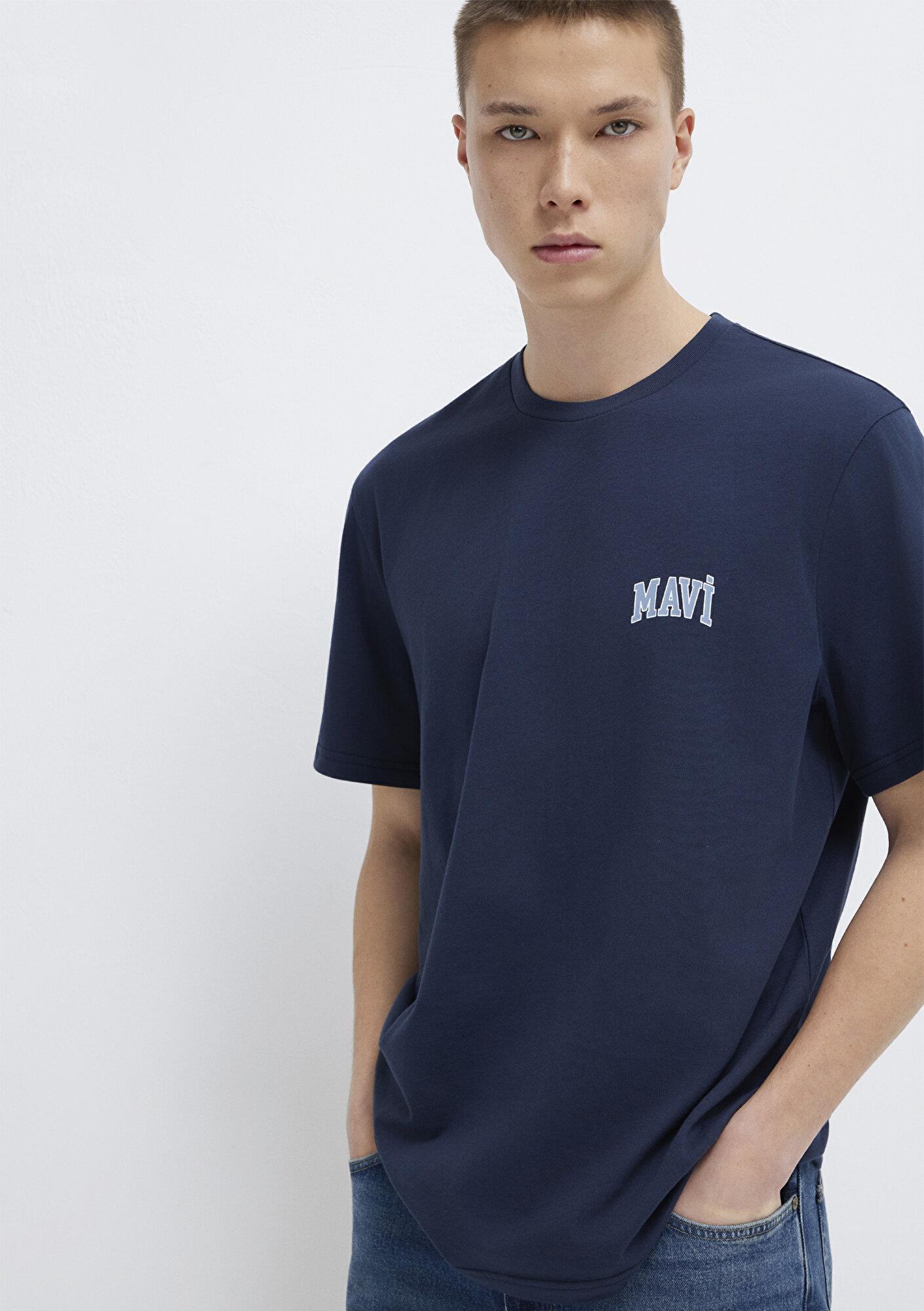 Mavi Mavi Logo Baskılı Lacivert Tişört Regular Fit / Normal Kesim 0611714-70497