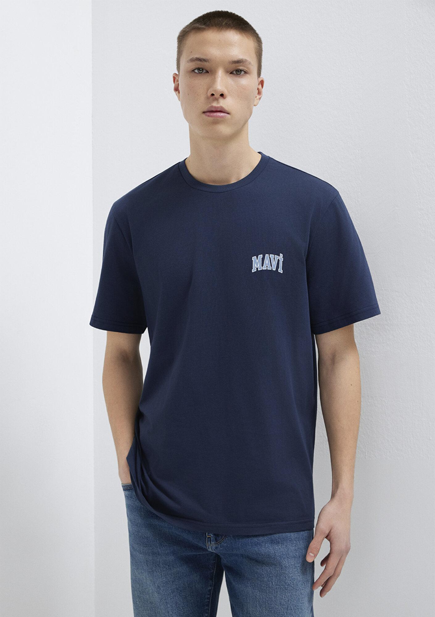 Mavi Mavi Logo Baskılı Lacivert Tişört Regular Fit / Normal Kesim 0611714-70497