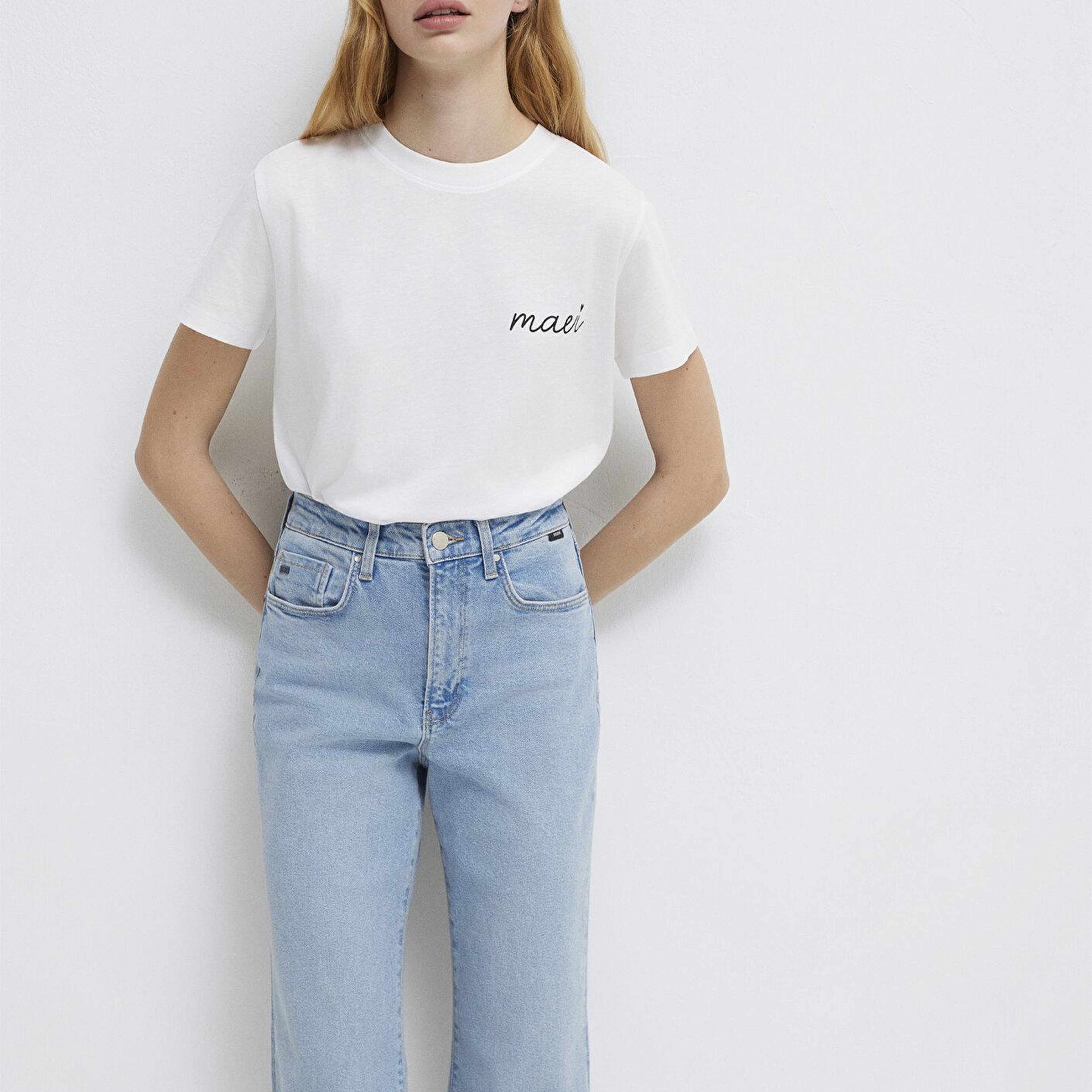 Mavi Mavi Logo Baskılı Beyaz Tişört Semi Slim Fit / Yarı Dar Kesim 1612962-620