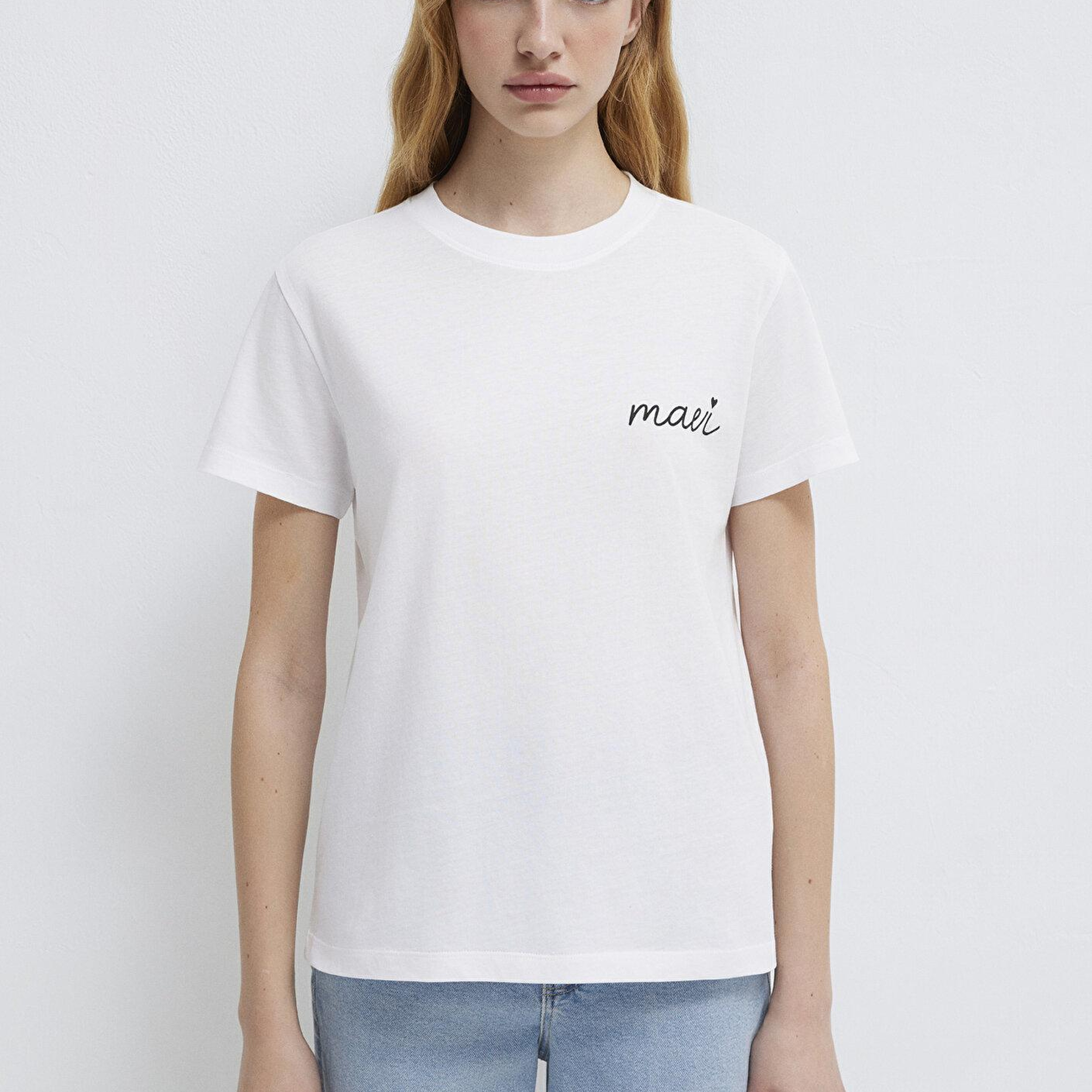 Mavi Mavi Logo Baskılı Beyaz Tişört Semi Slim Fit / Yarı Dar Kesim 1612962-620