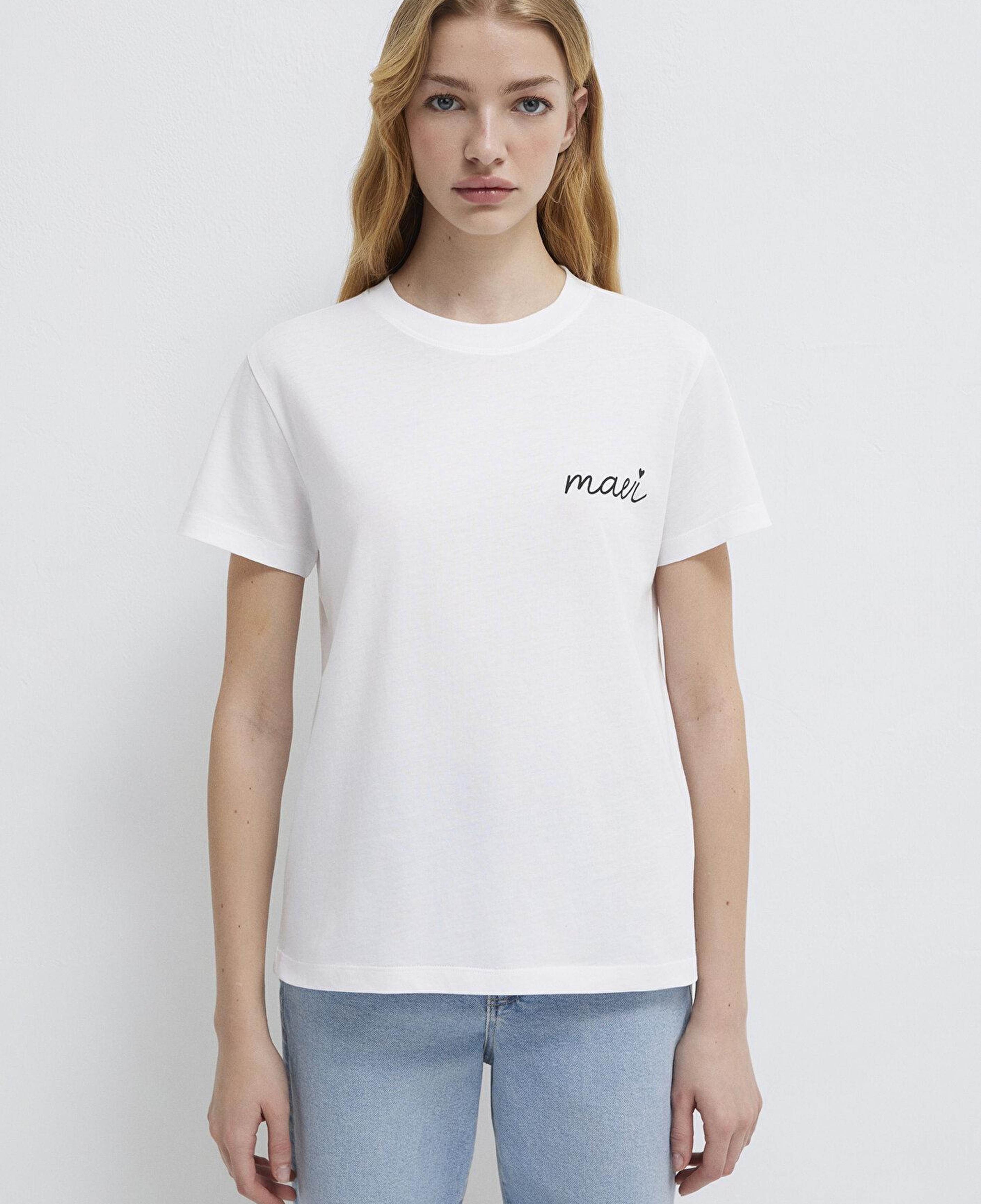Mavi Mavi Logo Baskılı Beyaz Tişört Semi Slim Fit / Yarı Dar Kesim 1612962-620