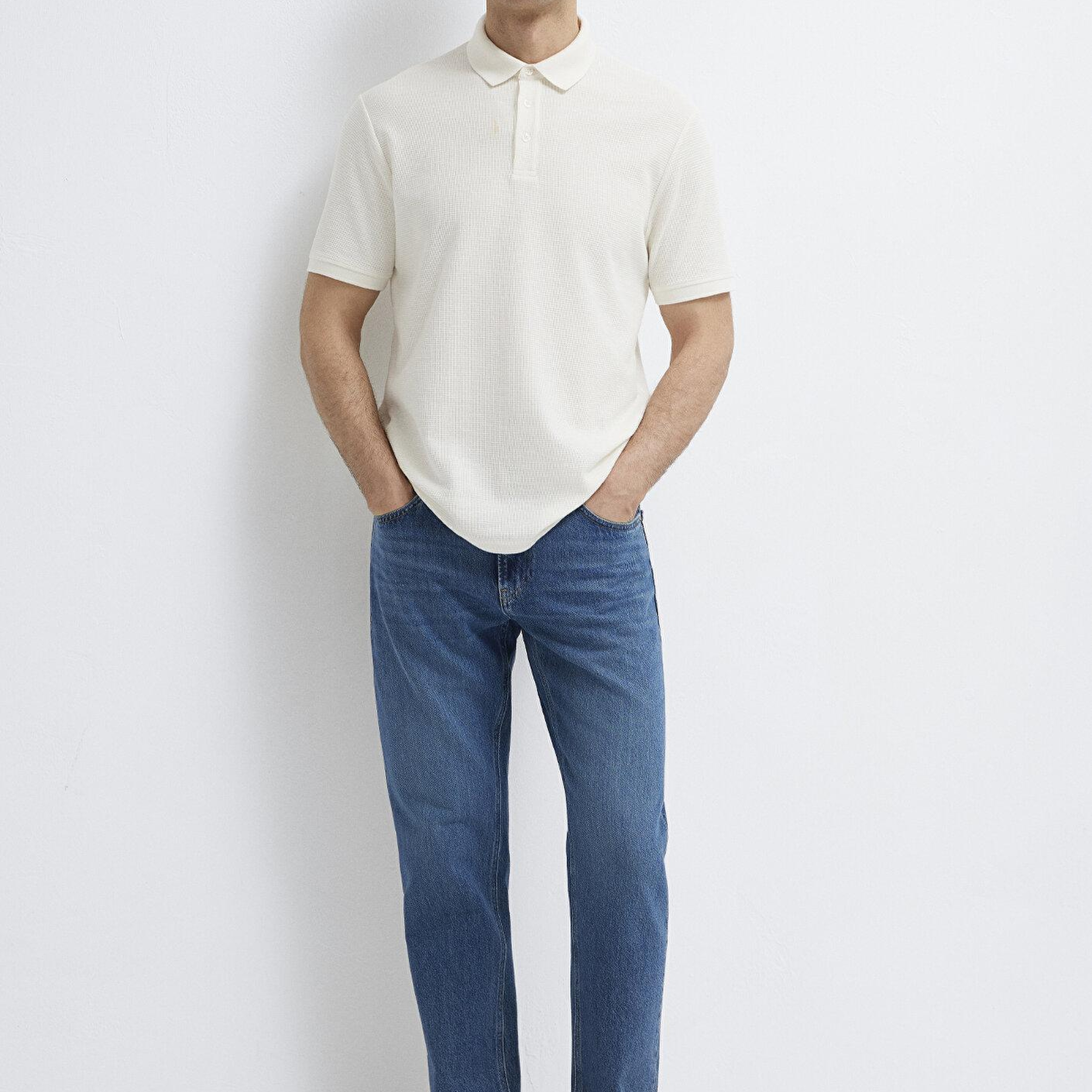 Mavi Ekru Polo Tişört Slim Fit / Dar Kesim 0612521-70057