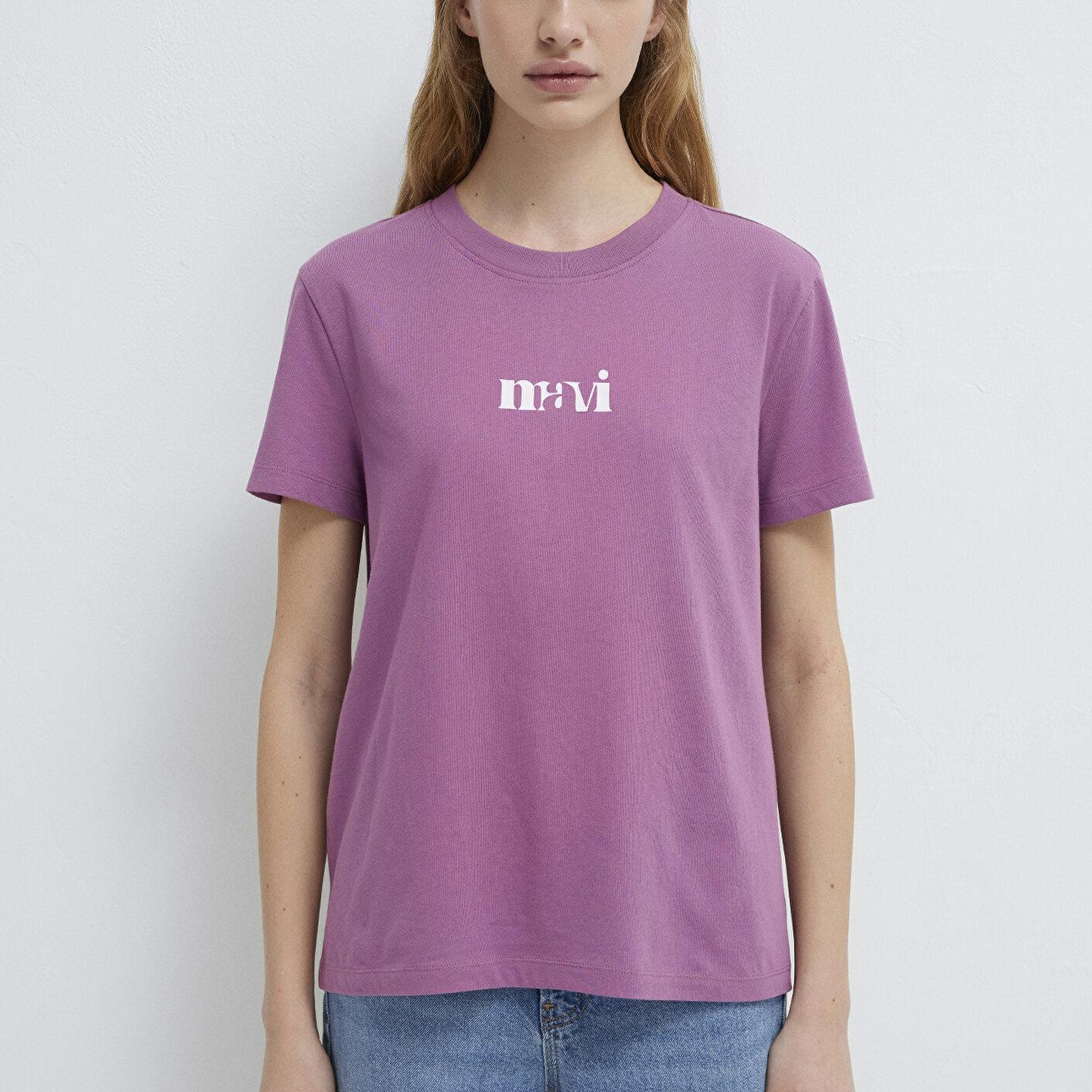 Mavi Mavi Baskılı Mor Tişört Regular Fit / Normal Kesim 1612241-70987