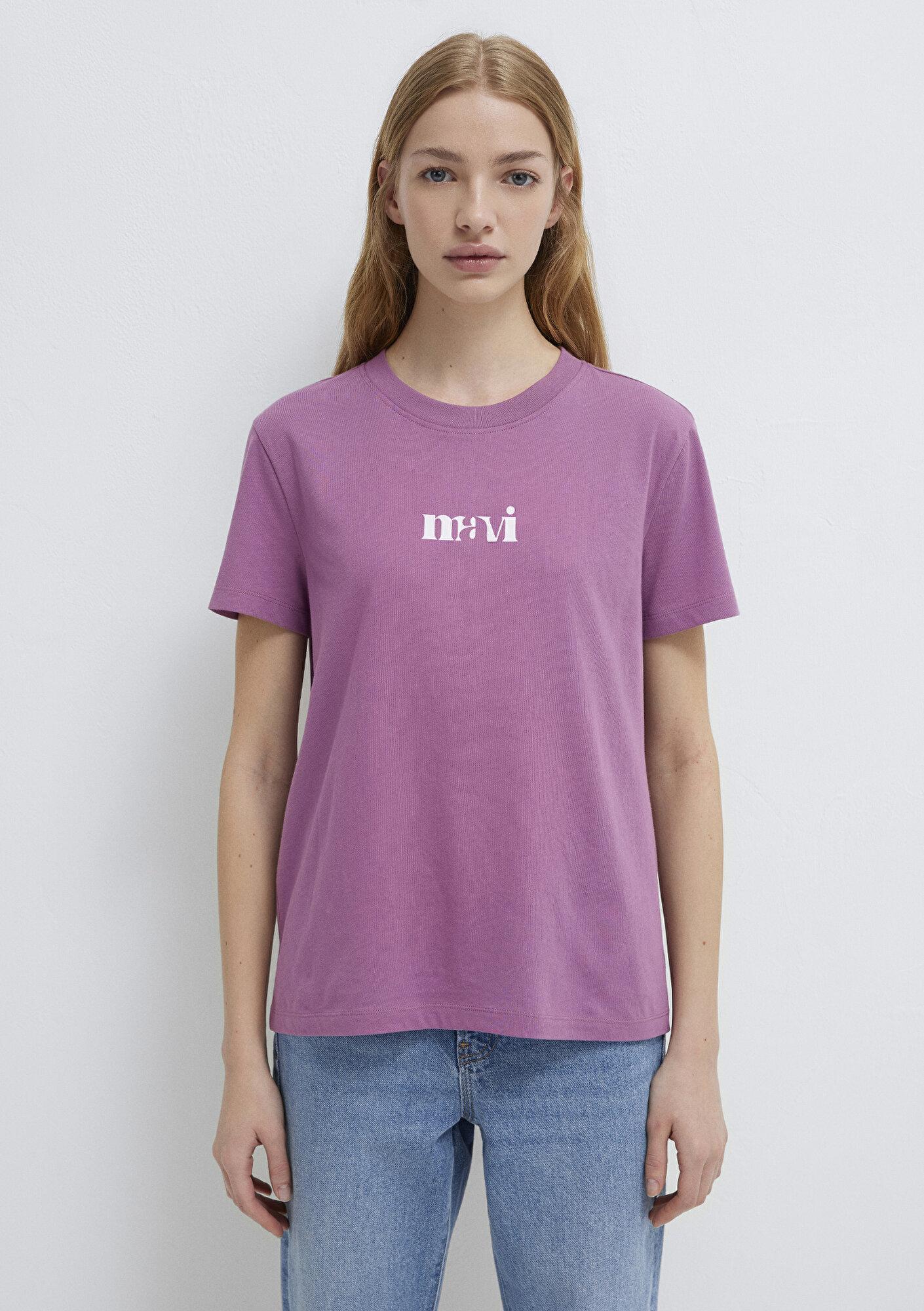 Mavi Mavi Baskılı Mor Tişört Regular Fit / Normal Kesim 1612241-70987