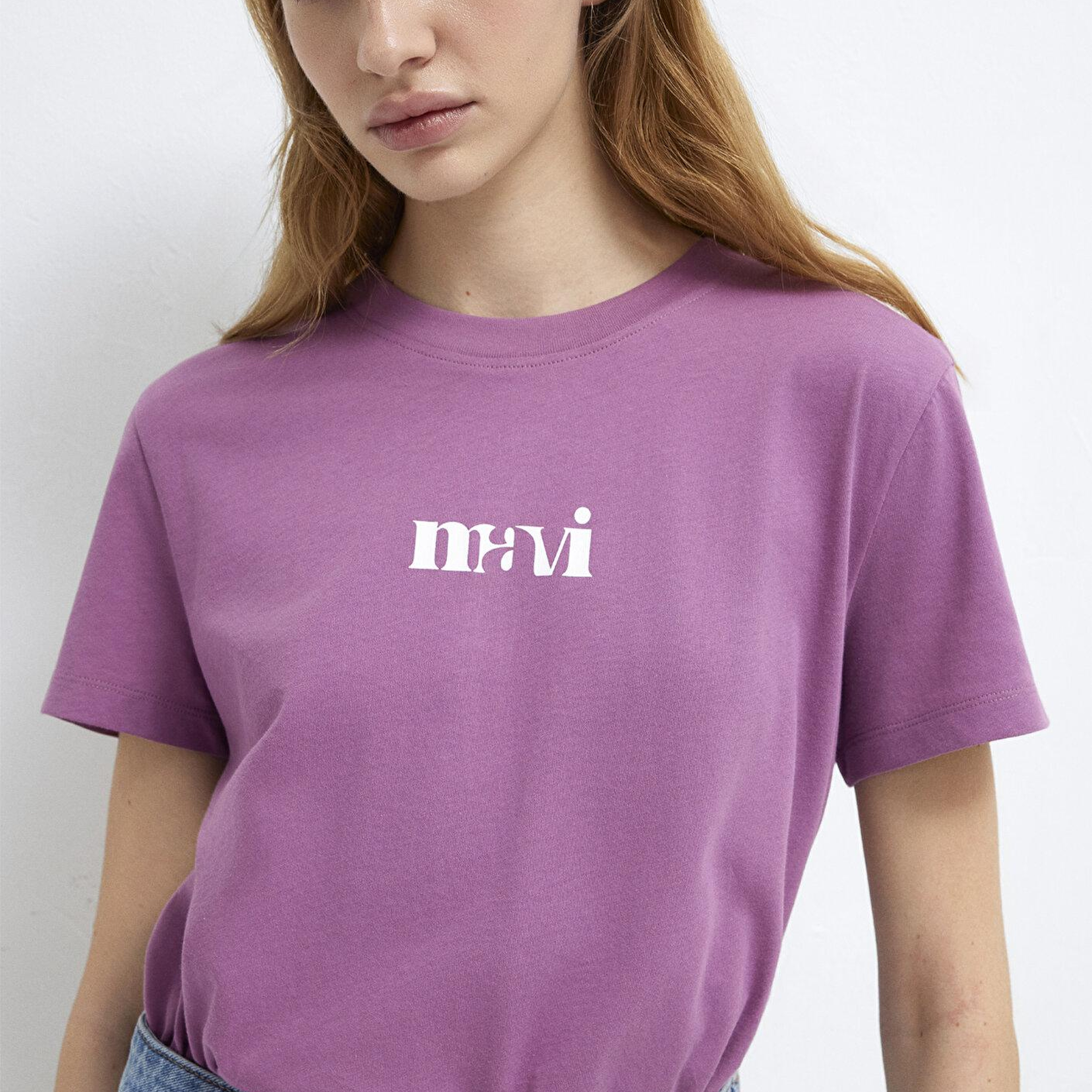Mavi Mavi Baskılı Mor Tişört Regular Fit / Normal Kesim 1612241-70987