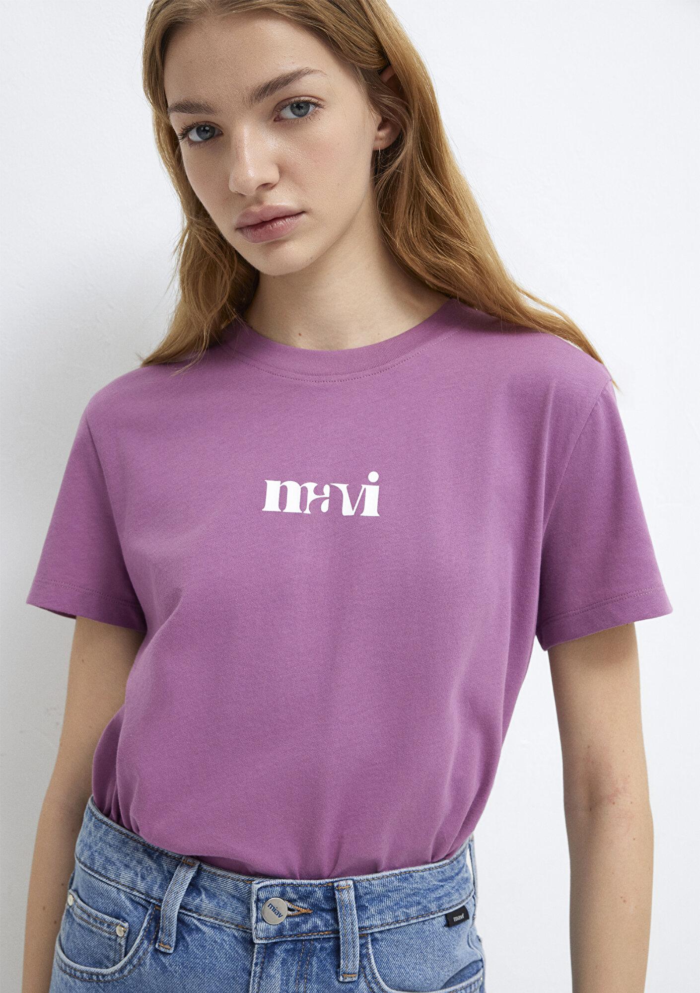 Mavi Mavi Baskılı Mor Tişört Regular Fit / Normal Kesim 1612241-70987