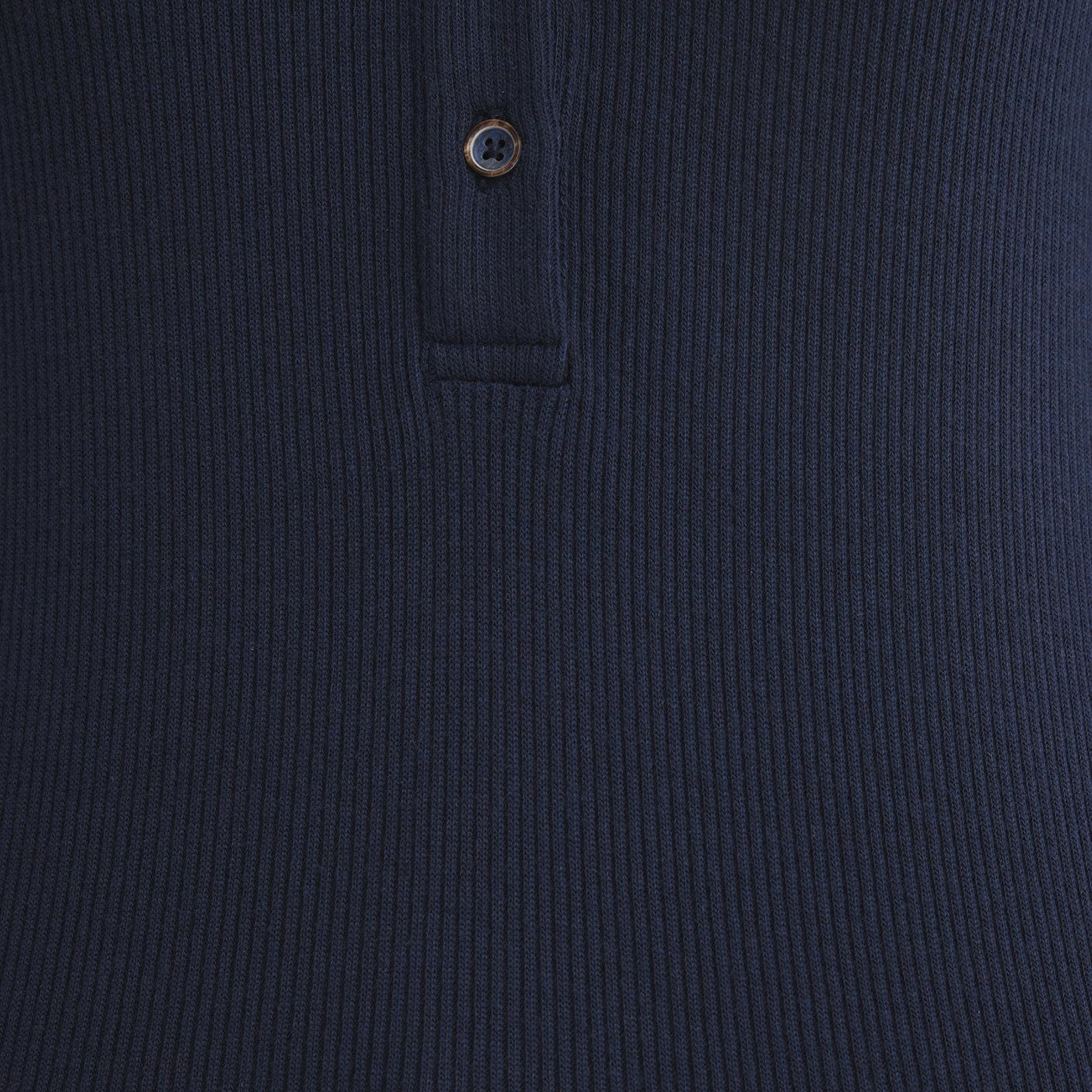Mavi Düğme Detaylı Lacivert Tişört Fitted / Vücuda Oturan Kesim 1612915-82318