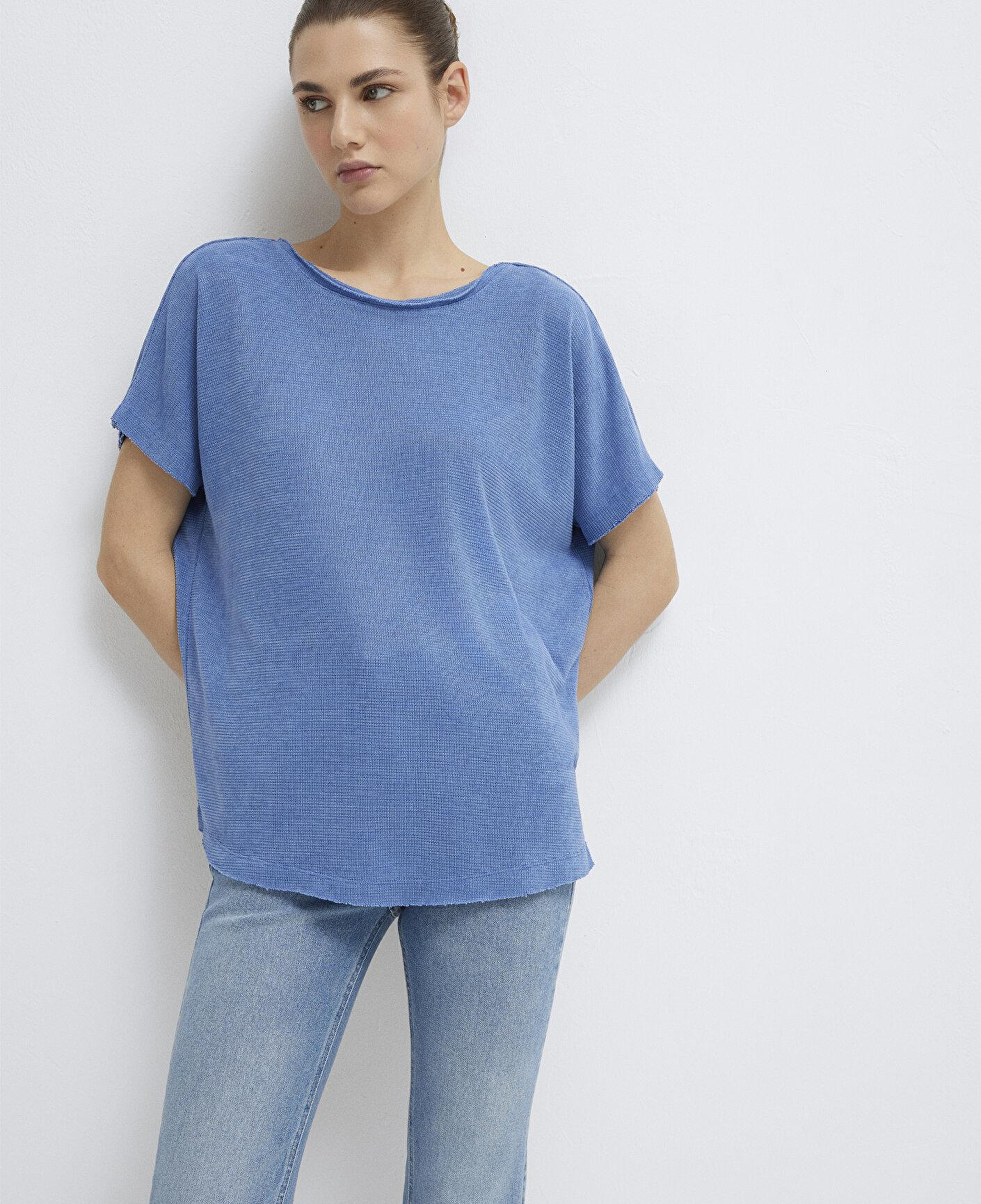 Mavi Dokulu Mavi Basic Tişört Loose Fit / Bol Rahat Kesim 167311-70853