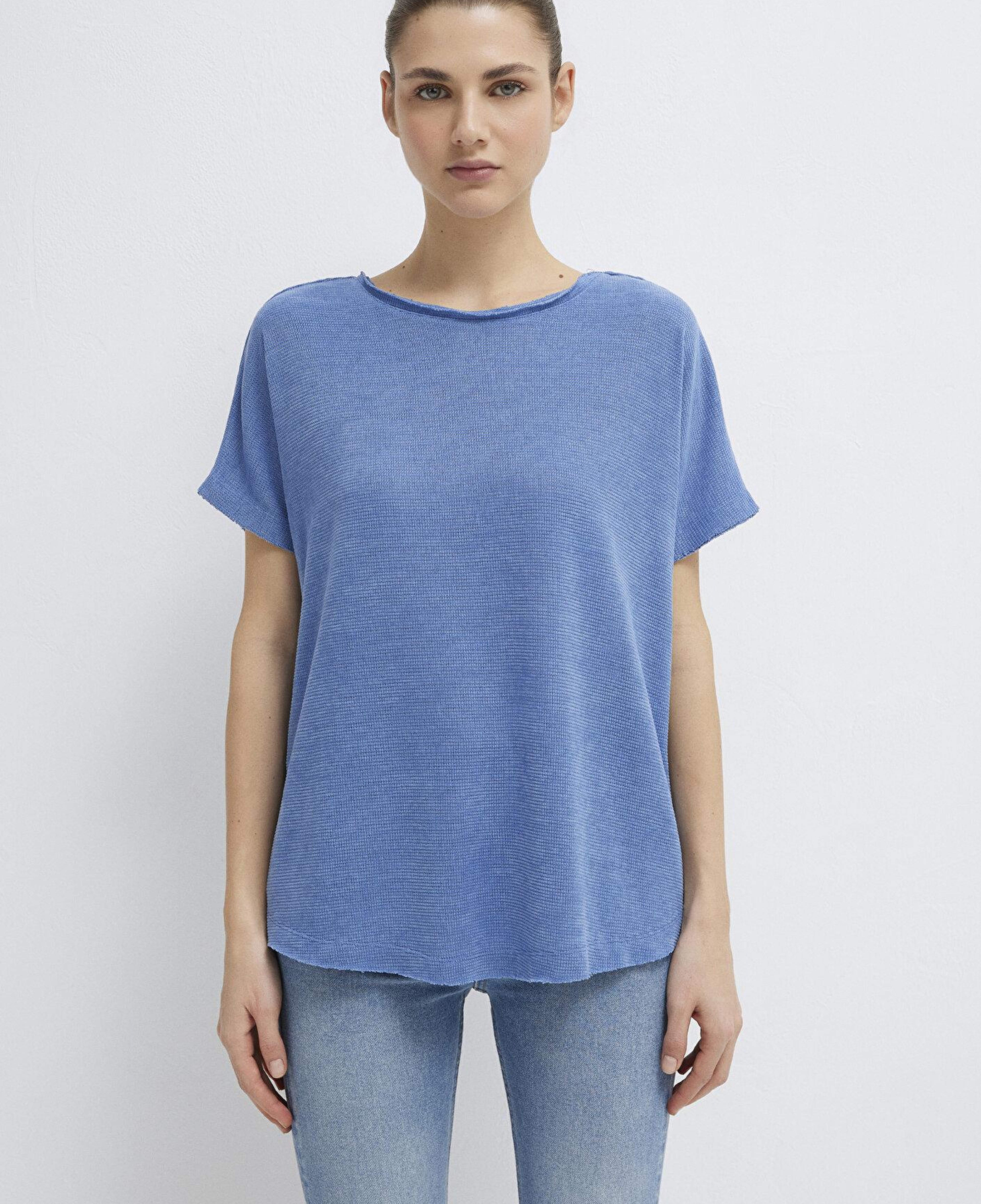 Mavi Dokulu Mavi Basic Tişört Loose Fit / Bol Rahat Kesim 167311-70853