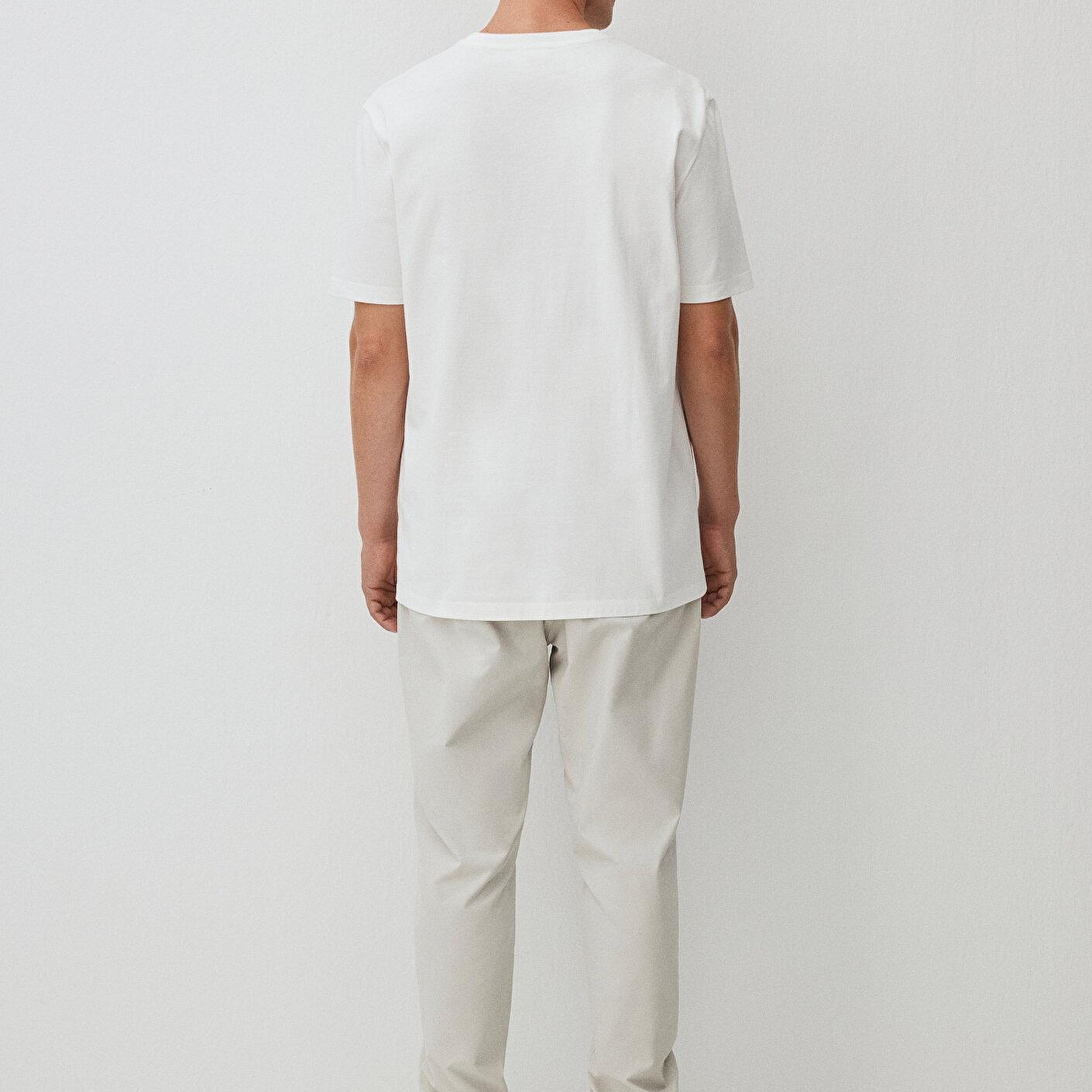 Mavi Bisiklet Yaka Beyaz Basic Tişört Loose Fit / Bol Rahat Kesim 0612269-70057