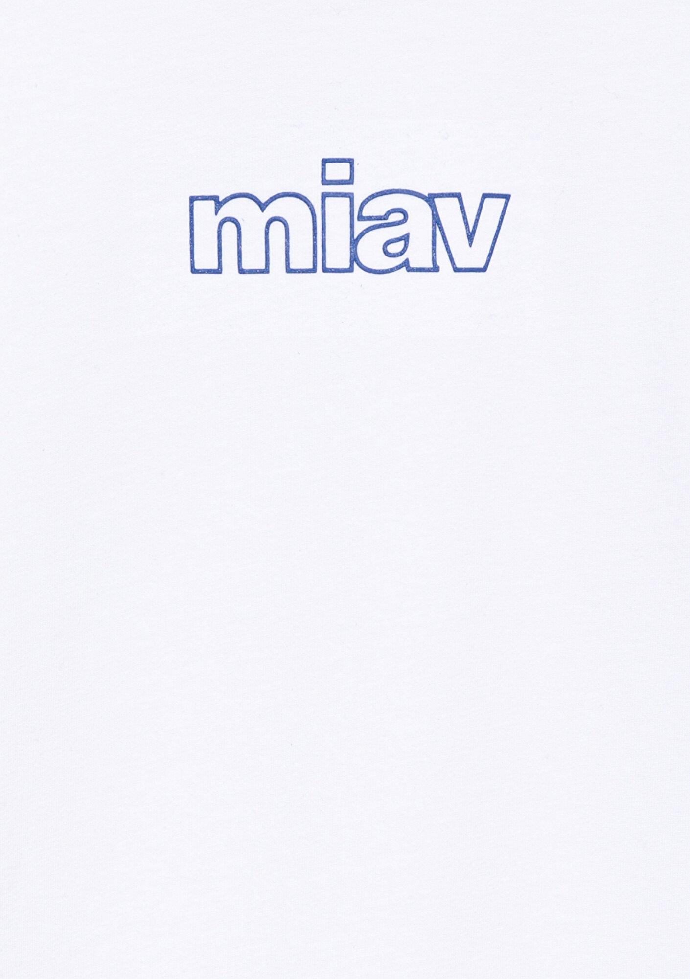 Mavi Miav Baskılı Beyaz Oversize Çocuk Tişört Loose Fit / Bol Rahat Kesim 7610158-620