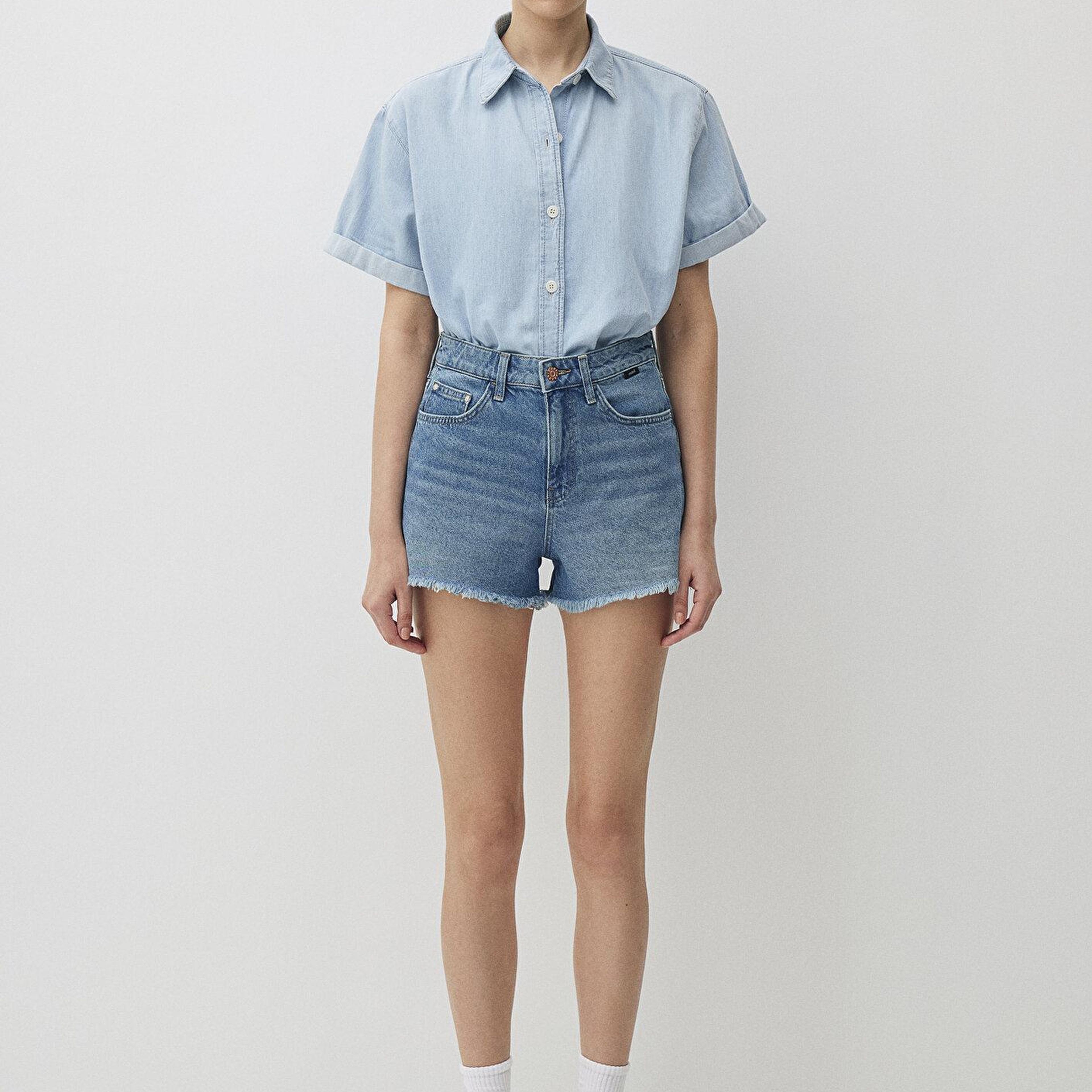 Mavi Cherry 90lar Gölgeli Indigo Mavisi Jean Şort 1410022-87070