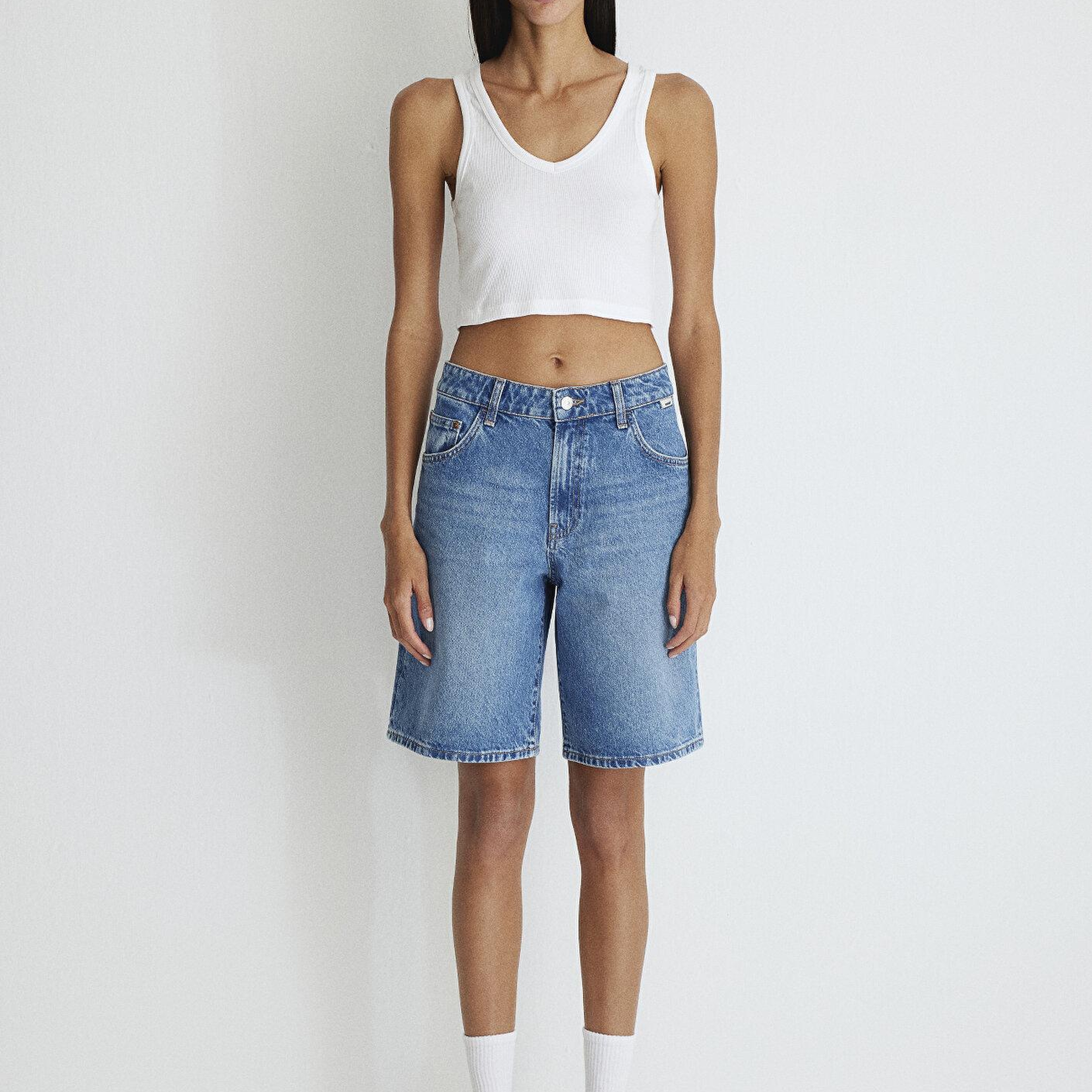 Mavi Melinda Real Blue Indigo Mavisi Jean Şort 1410144-87086