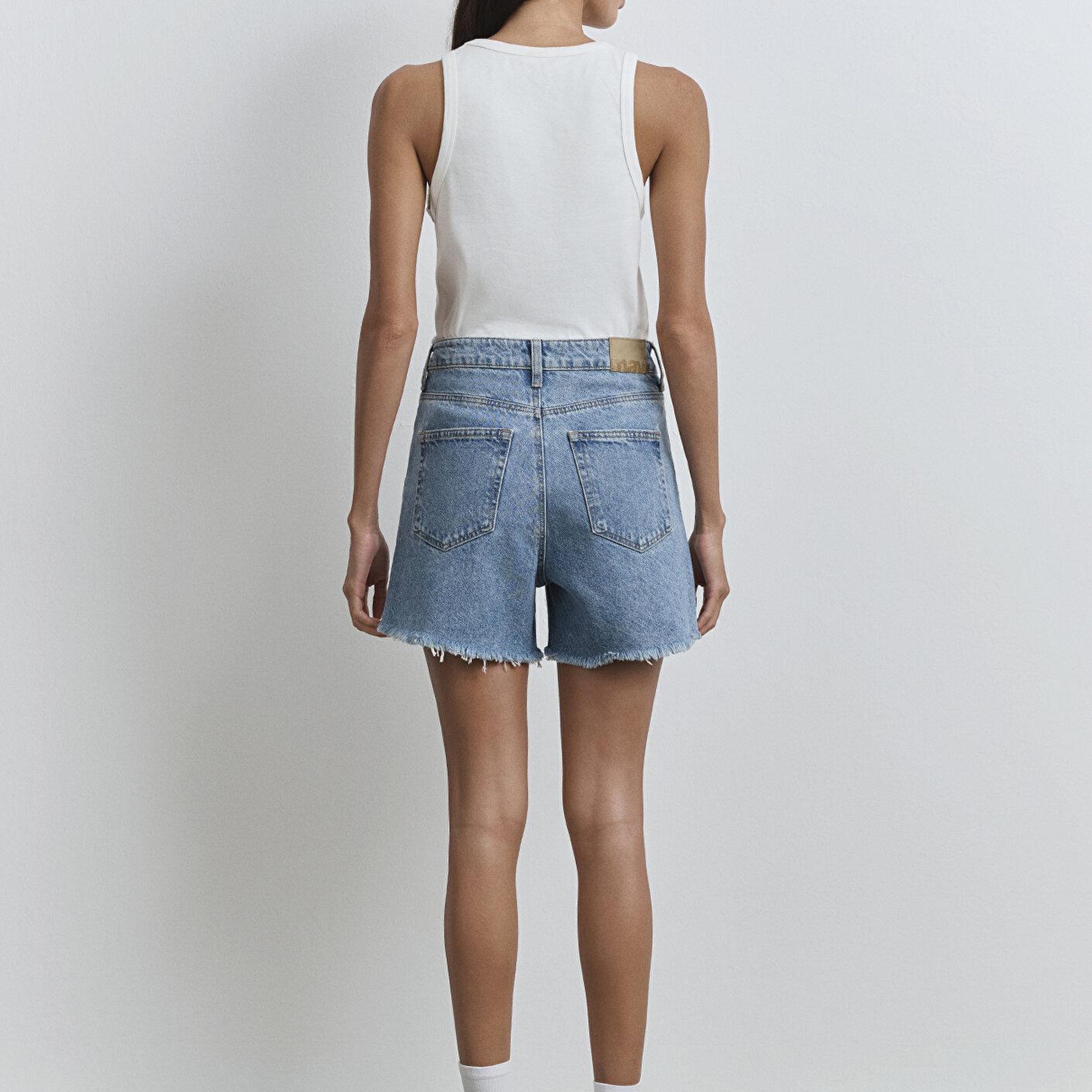Mavi Millie 90lar İndigo Mavisi Jean Şort 1458987073