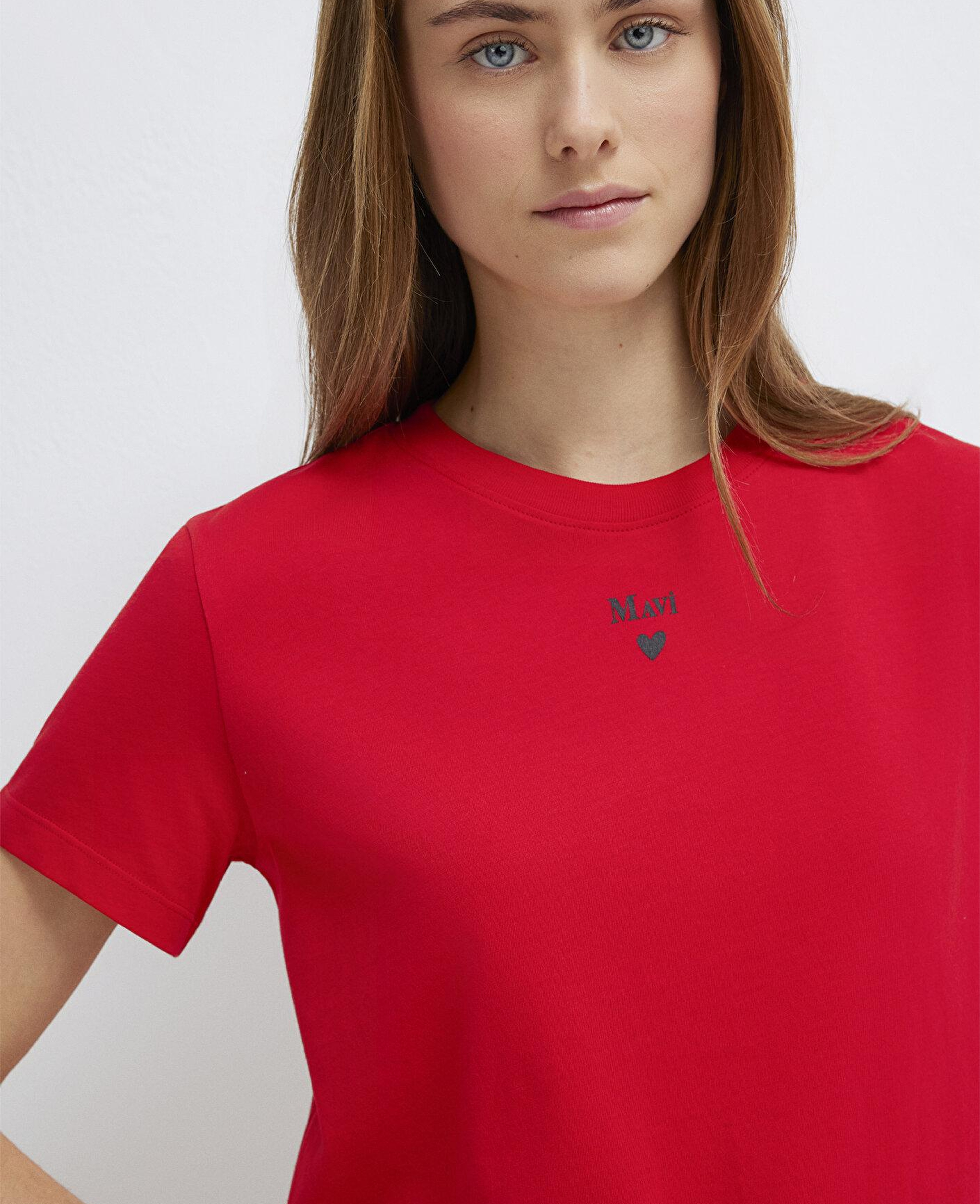 Mavi Mavi Logo Baskılı Kırmızı Tişört Semi Slim Fit / Yarı Dar Kesim 1601185-82054