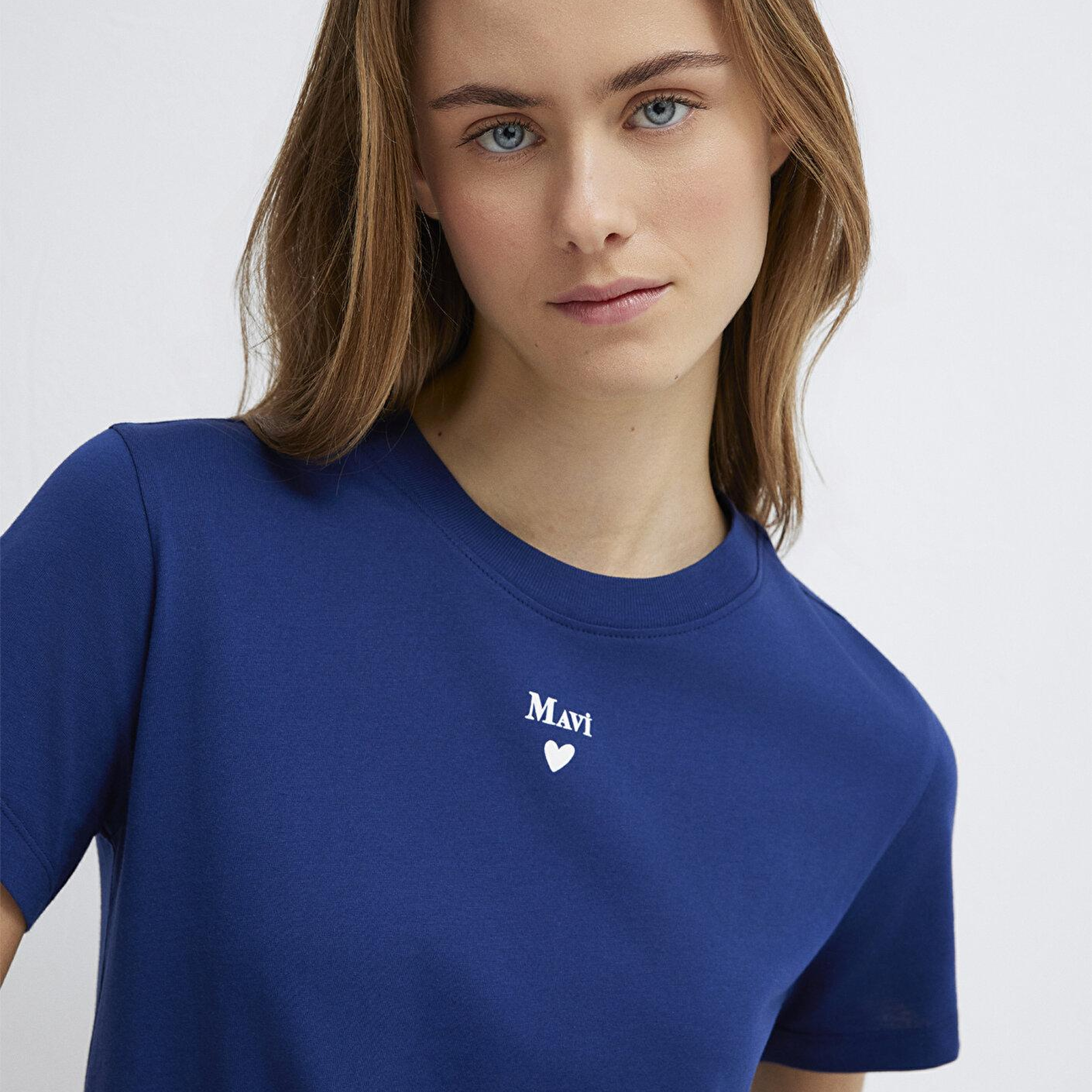 Mavi Mavi Logo Baskılı Lacivert Tişört Semi Slim Fit / Yarı Dar Kesim 1601185-70722