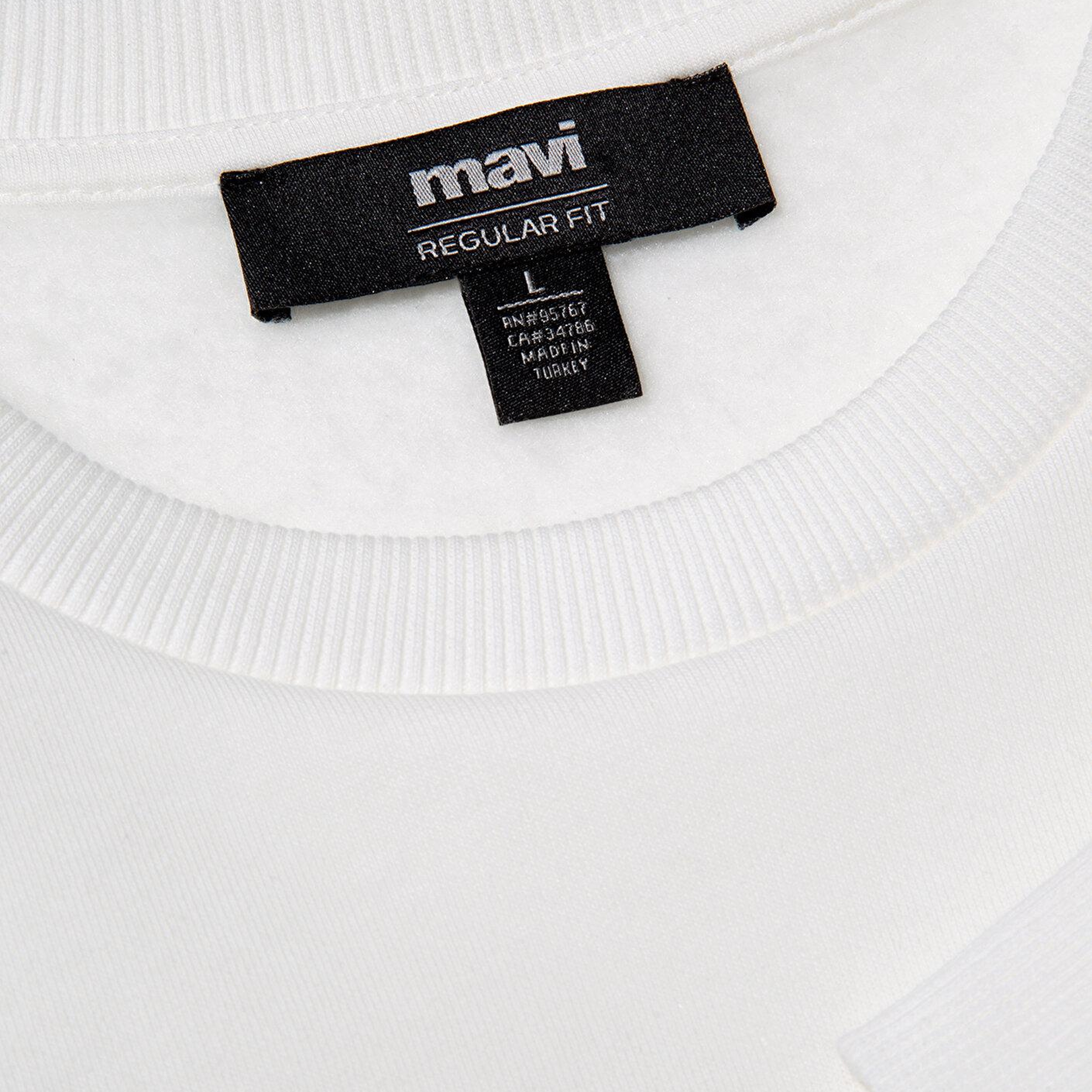 Mavi Mavi Logo Baskılı Ekru Sweatshirt 0S10203-70057