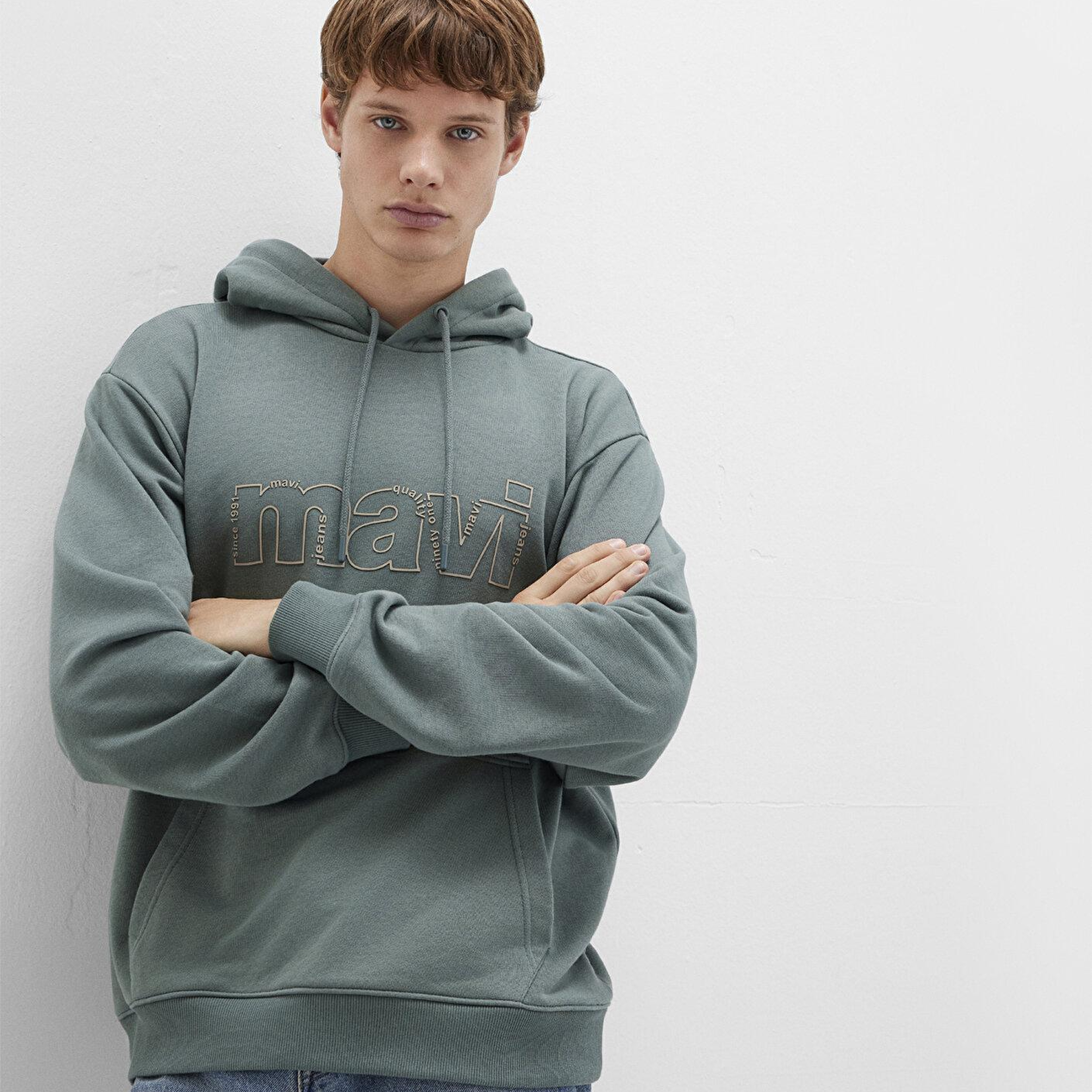 Mavi Mavi Logo Baskılı Yeşil Sweatshirt 0S10196-71577