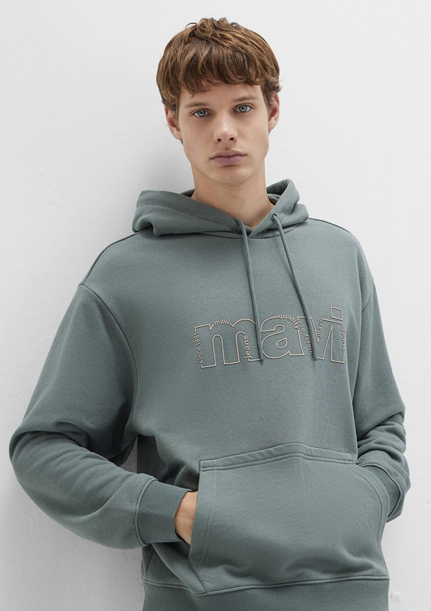 Mavi Mavi Logo Baskılı Yeşil Sweatshirt 0S10196-71577