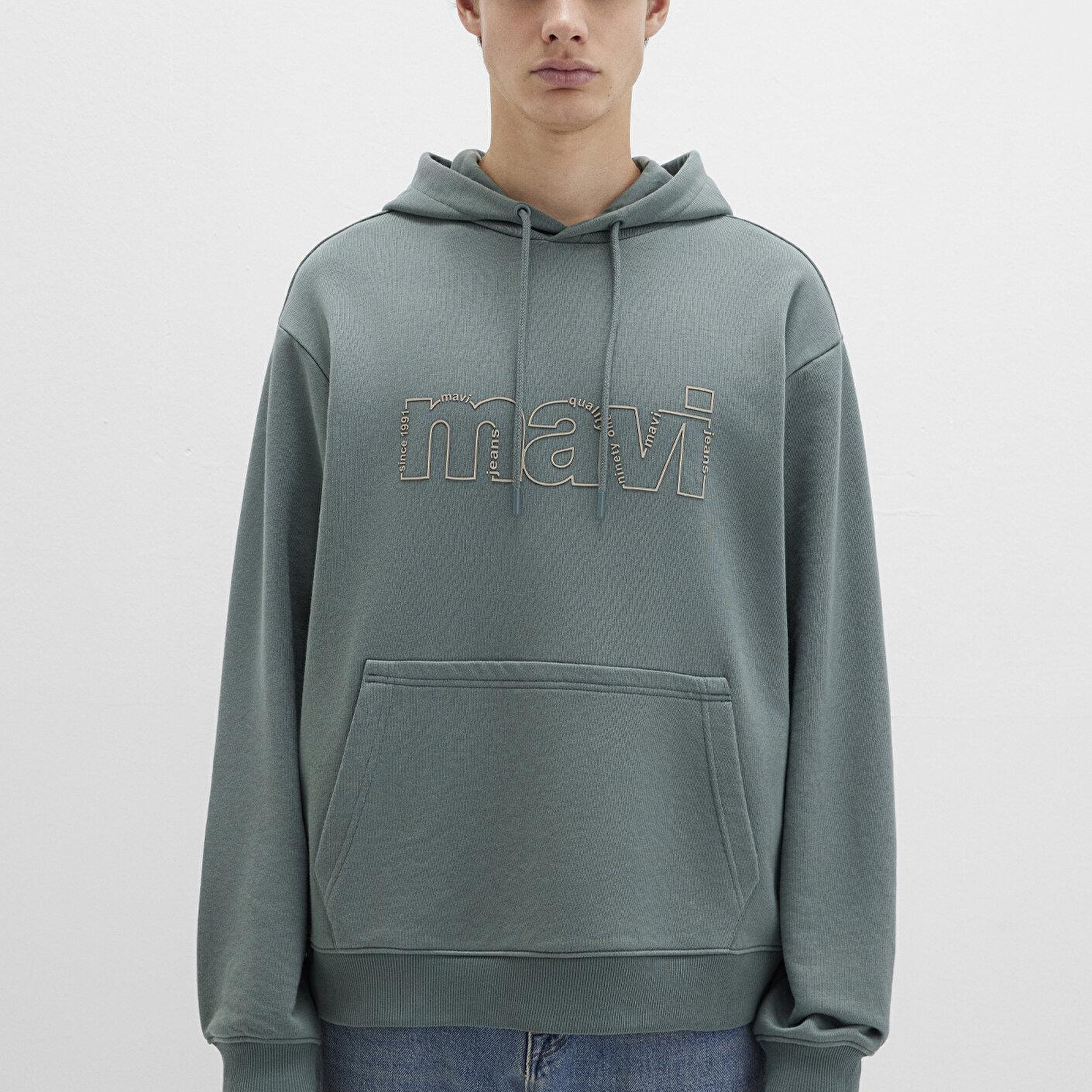 Mavi Mavi Logo Baskılı Yeşil Sweatshirt 0S10196-71577