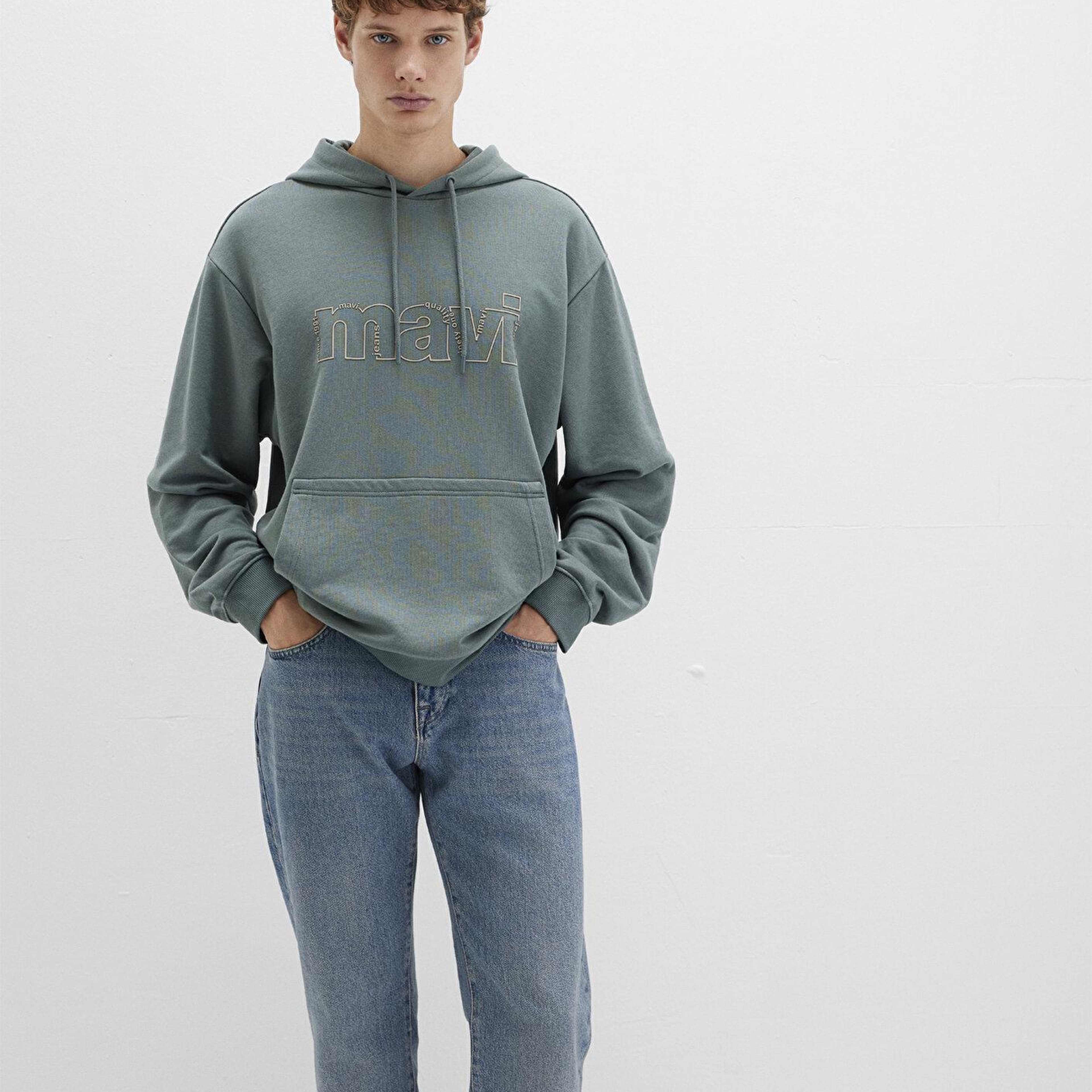 Mavi Mavi Logo Baskılı Yeşil Sweatshirt 0S10196-71577