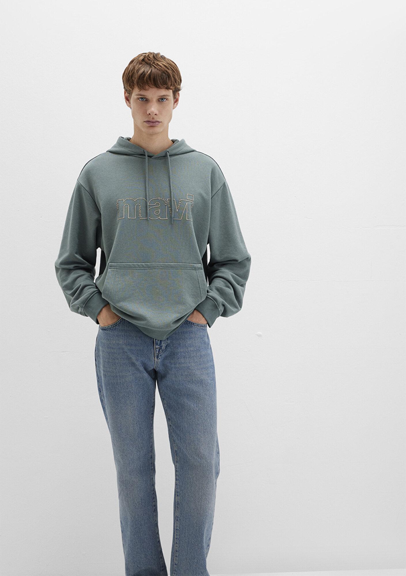 Mavi Mavi Logo Baskılı Yeşil Sweatshirt 0S10196-71577