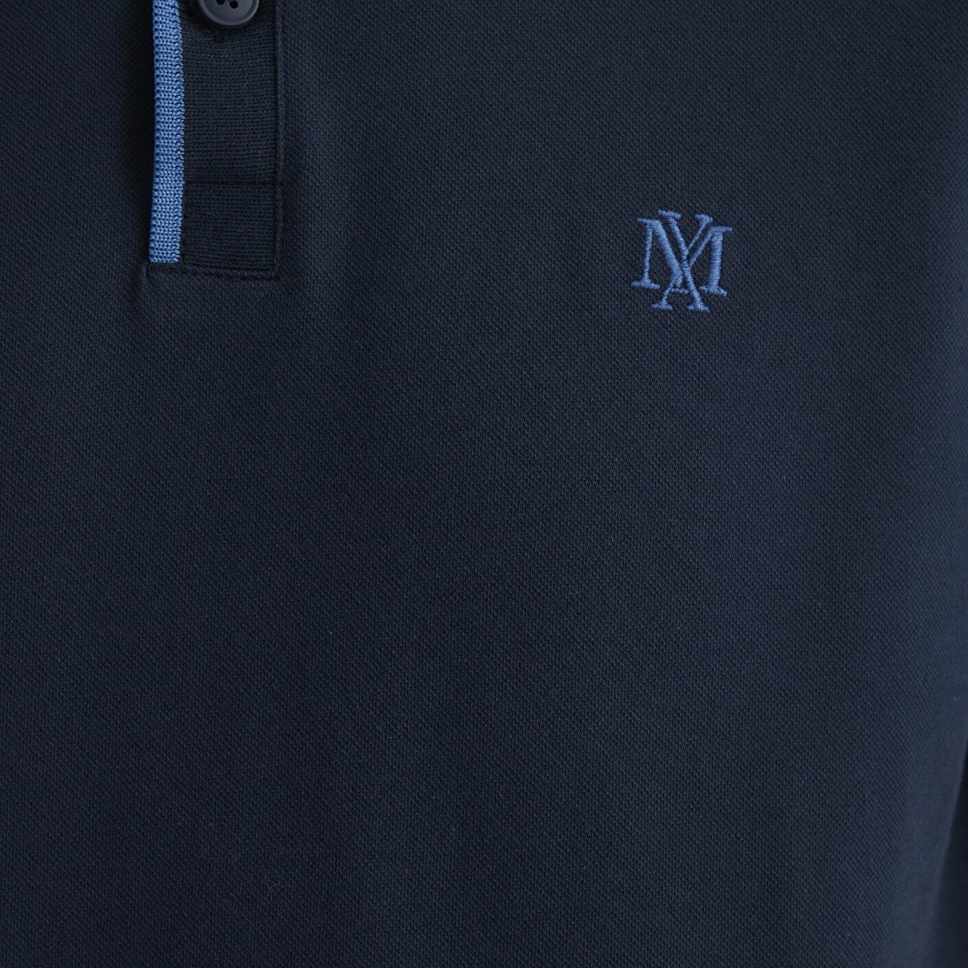 Mavi Yaka Detaylı Lacivert Polo Tişört Fitted / Vücuda Oturan Kesim 062373-28417