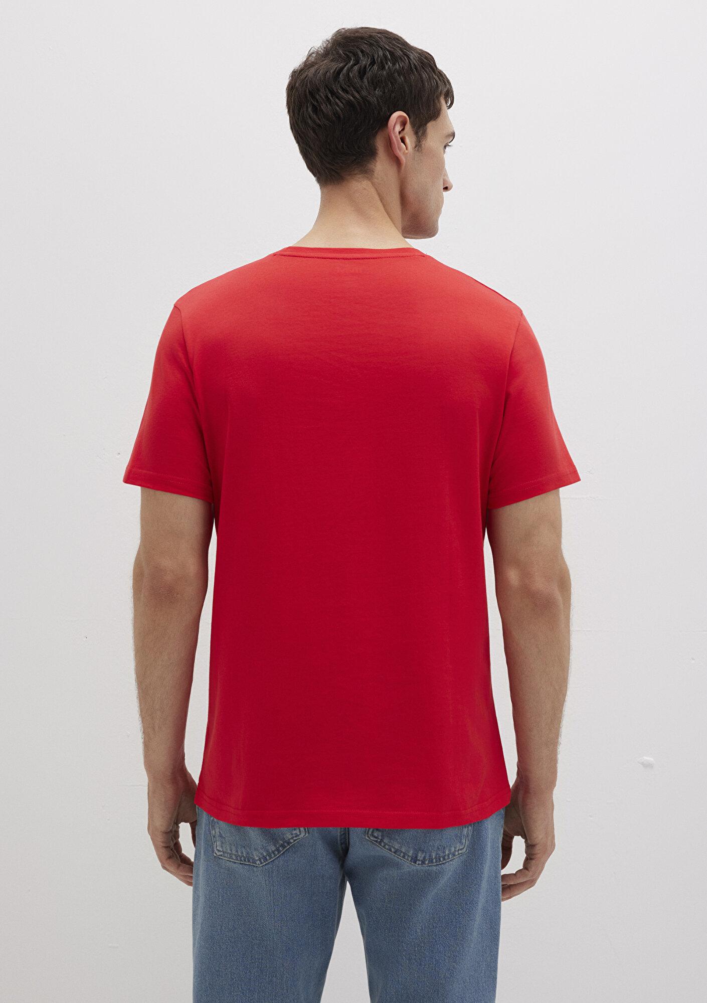 Mavi Mavi Jeans Baskılı Kırmızı Tişört Slim Fit / Dar Kesim 066841-33099
