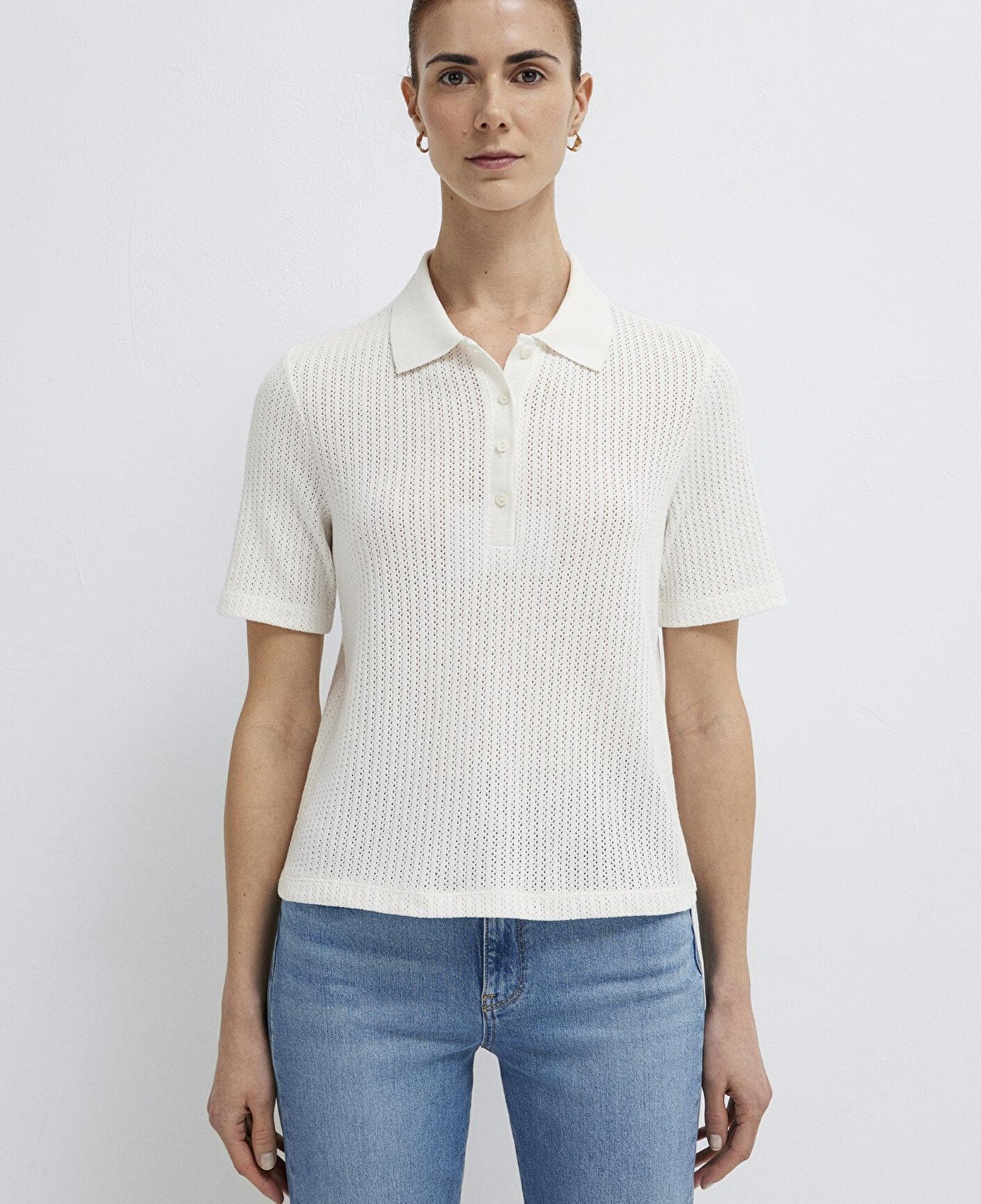 Mavi Örme Ekru Polo Tişört. Slim Fit / Dar Kesim 1614311-70057