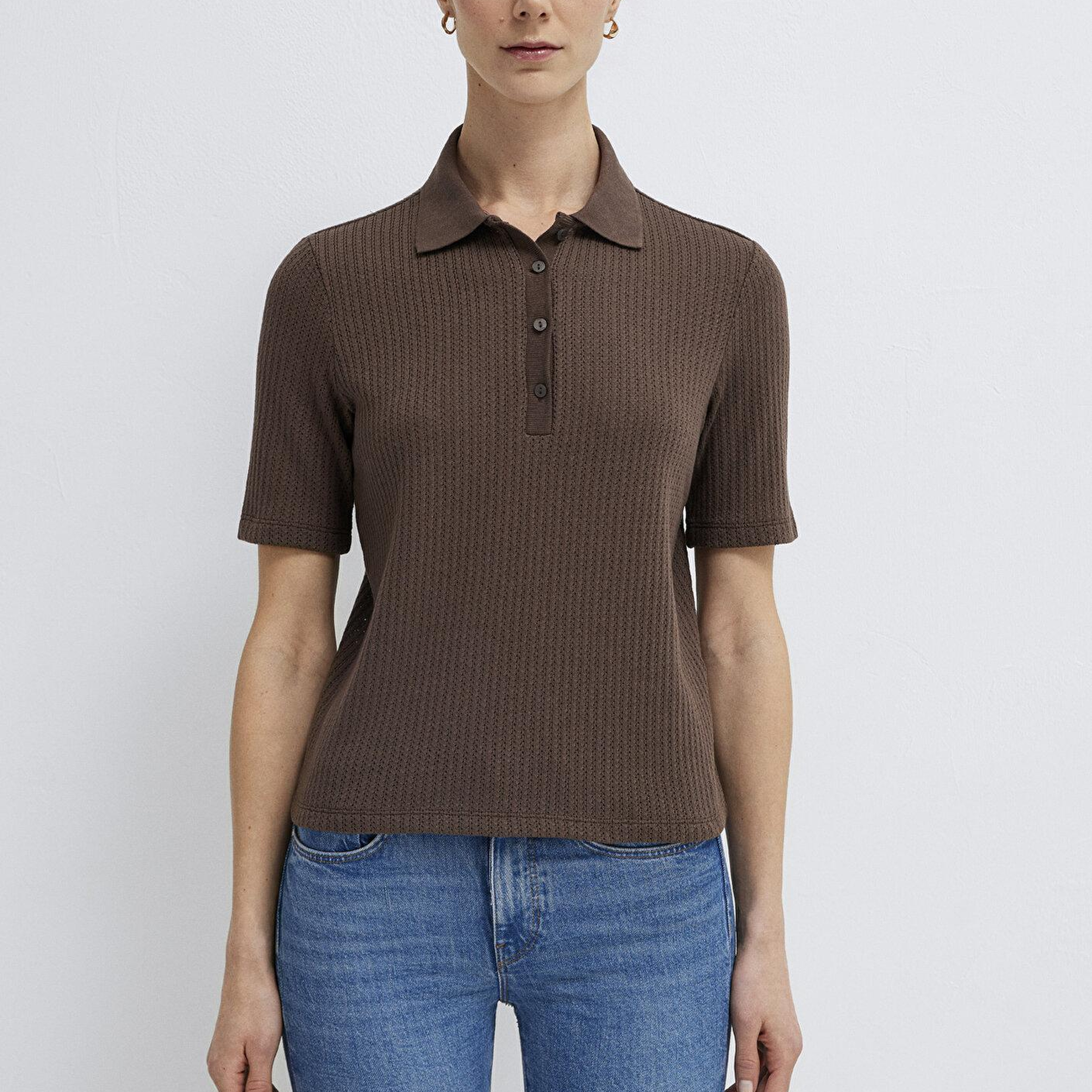 Mavi Örme Kahverengi Polo Tişört Slim Fit / Dar Kesim 1614311-87537