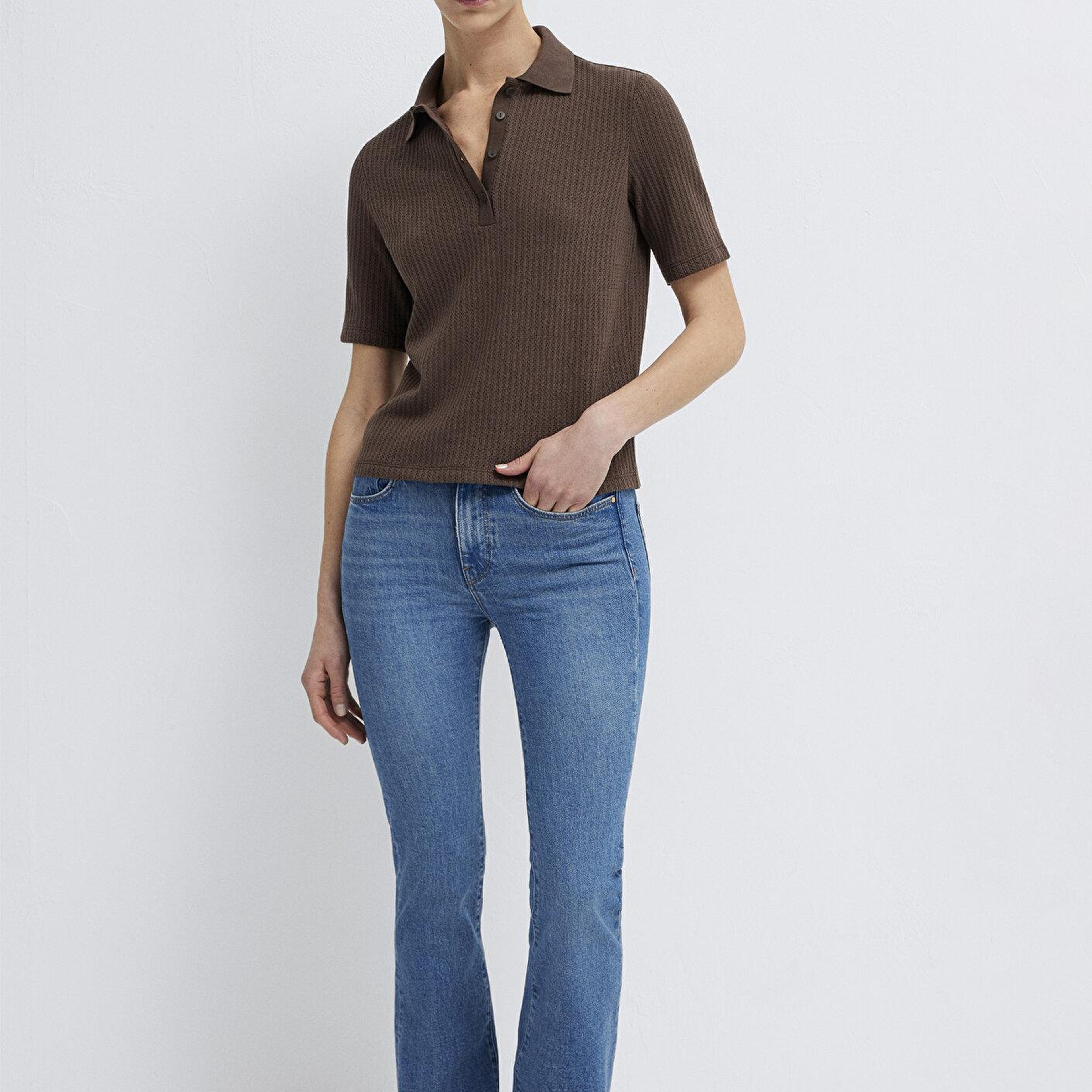 Mavi Örme Kahverengi Polo Tişört Slim Fit / Dar Kesim 1614311-87537
